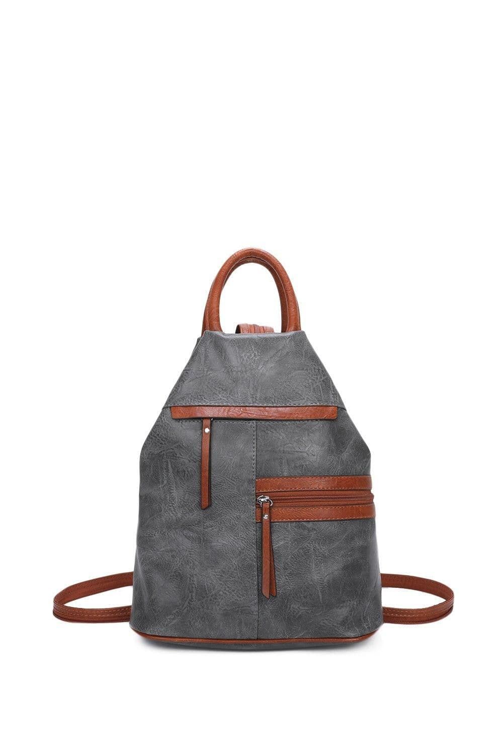 Fontanella Fashion Women's Mira PU Convertible Backpack in Dark Grey