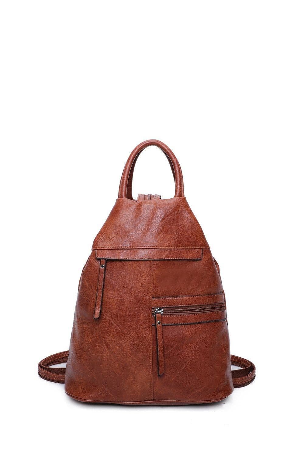 Fontanella Fashion Women's Lira PU Convertible Backpack in Brown