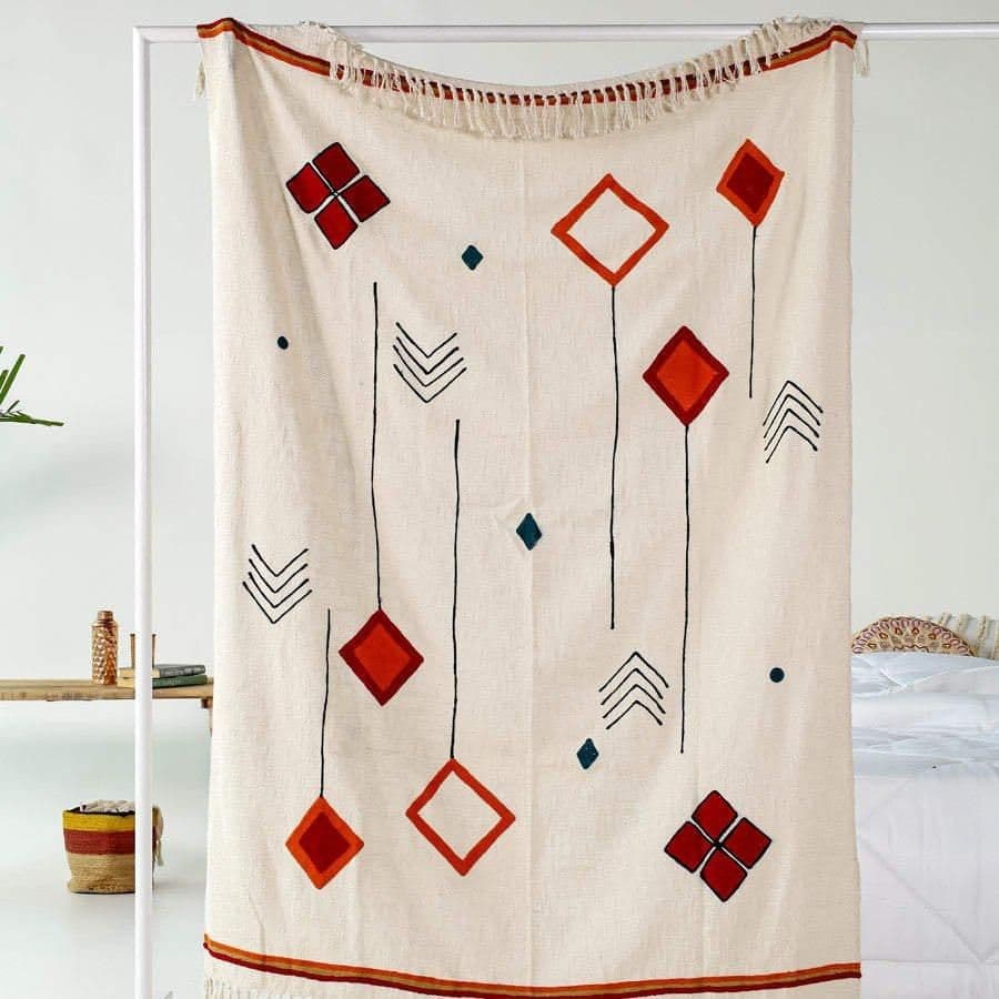 Coloured Throw Blanket