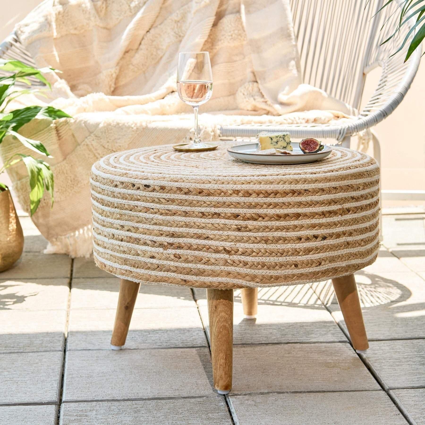 EcoBlend Jute Footstool
