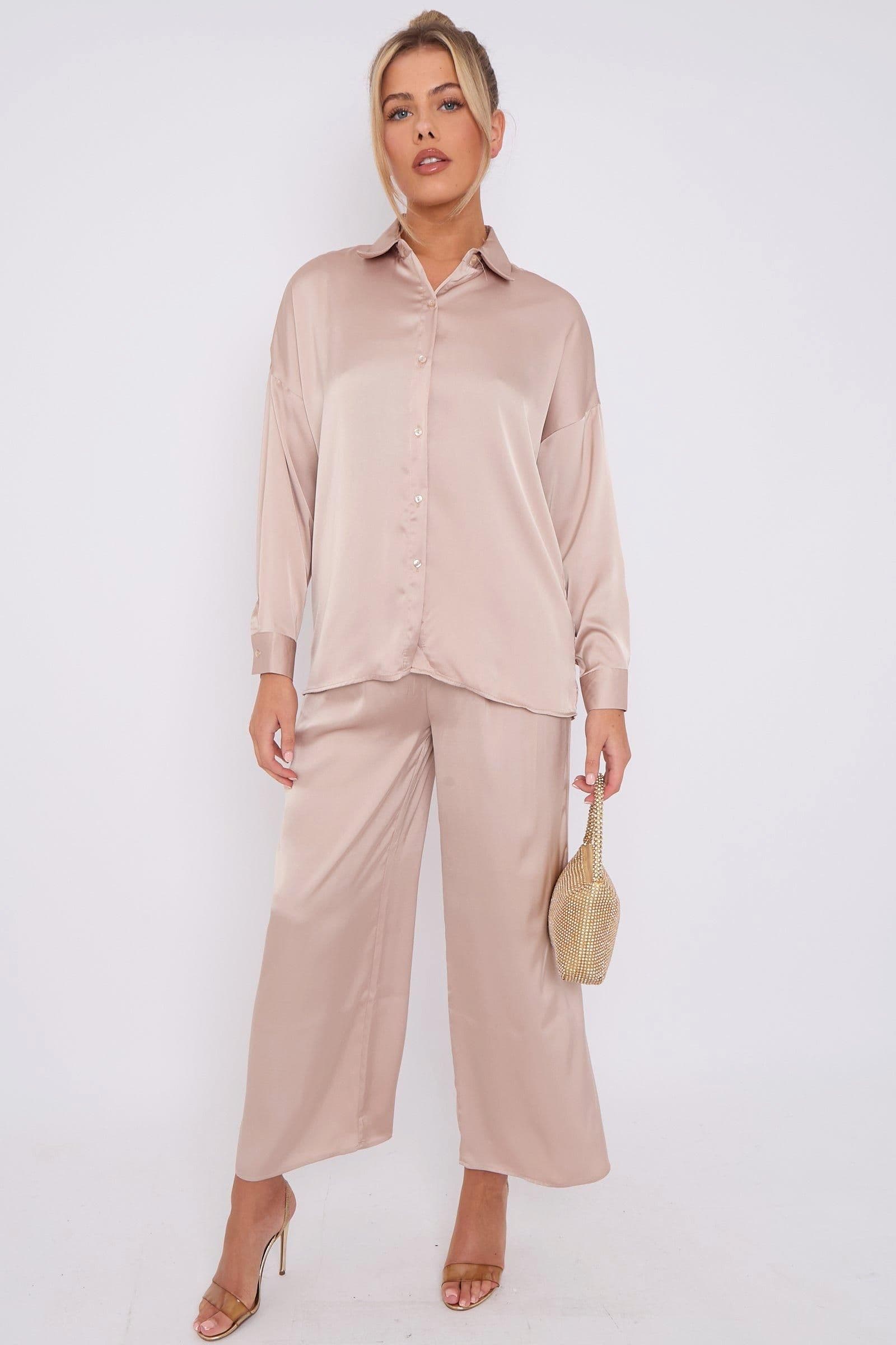 Champagne Brushed Satin Shirt