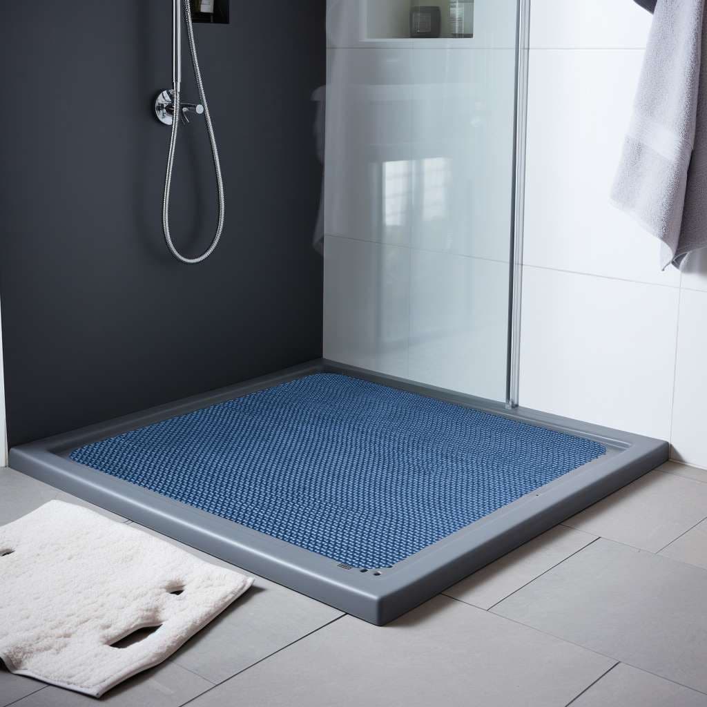 Reversible Dual Blue Green PVC Anti Slip Shower Mat Bath Mat Square 53x53cm