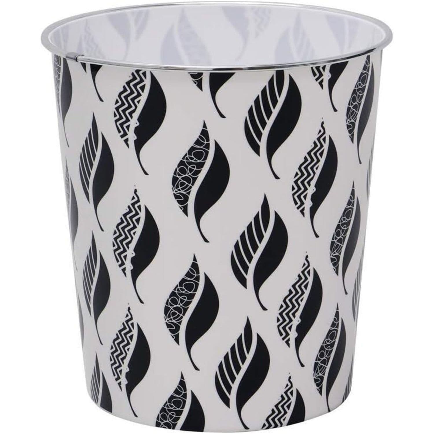 Small Leaves Plastic Waste Paper Bin Basket Open Top Recycling Rubbish Bin