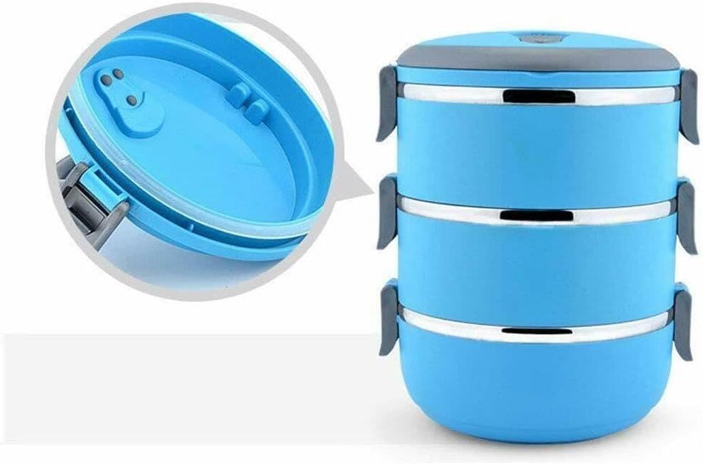 3 Compartment Stackable Stainless Steel Lunch Box Stackable Bento Box Food Container