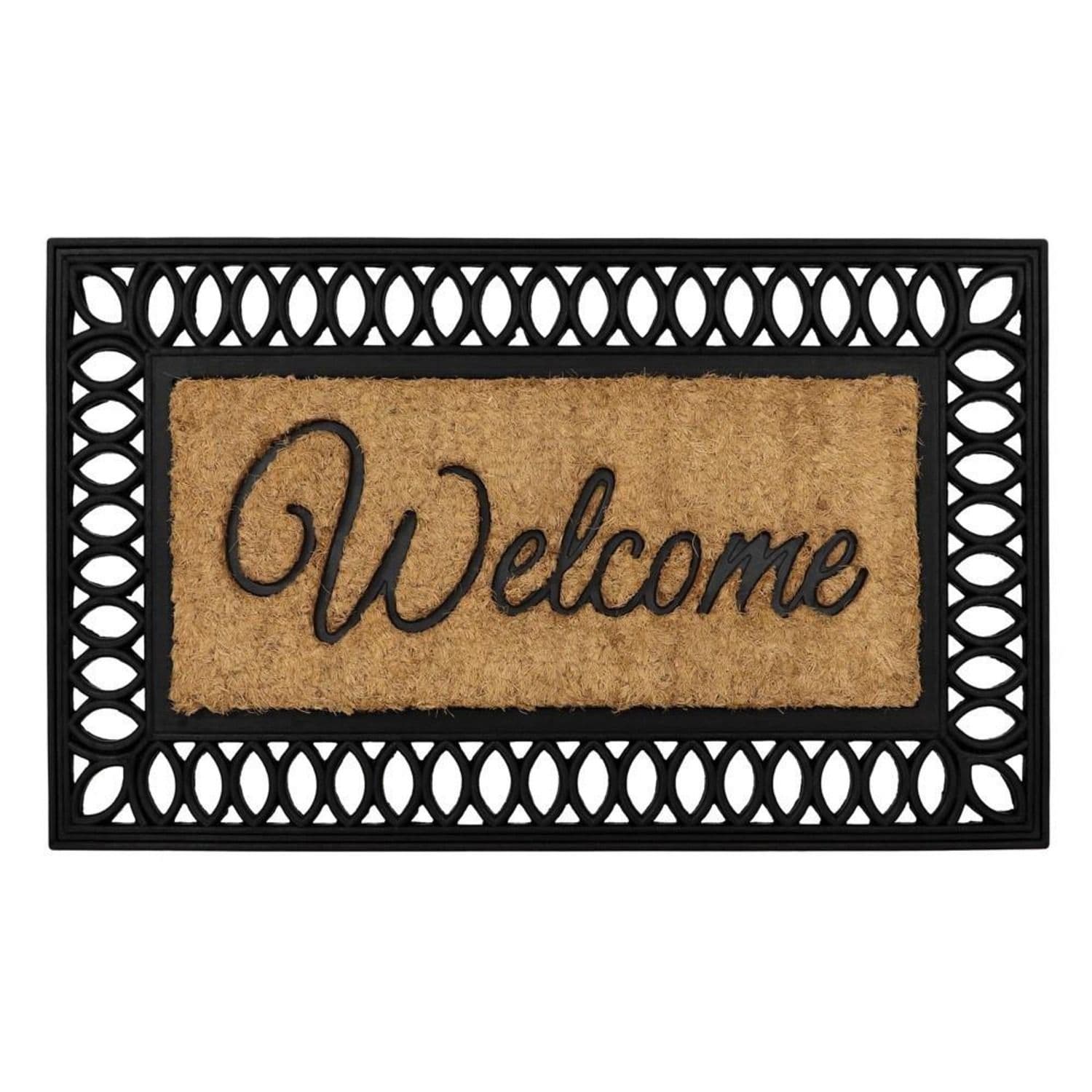Orana Embossed Rubber Tuffscrape Coir Doormat 40 X 70