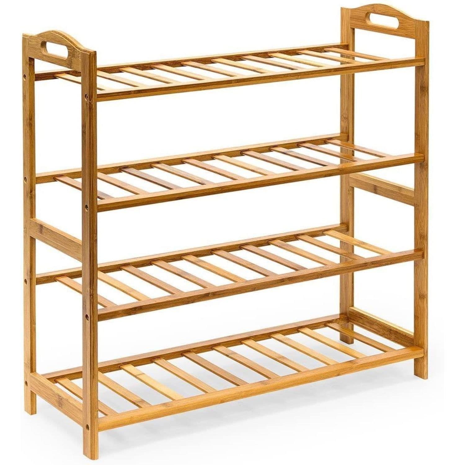 4 Tier Bamboo Shoe Rack Storage Shelf Footwear Rack Plants Shoe Organizer