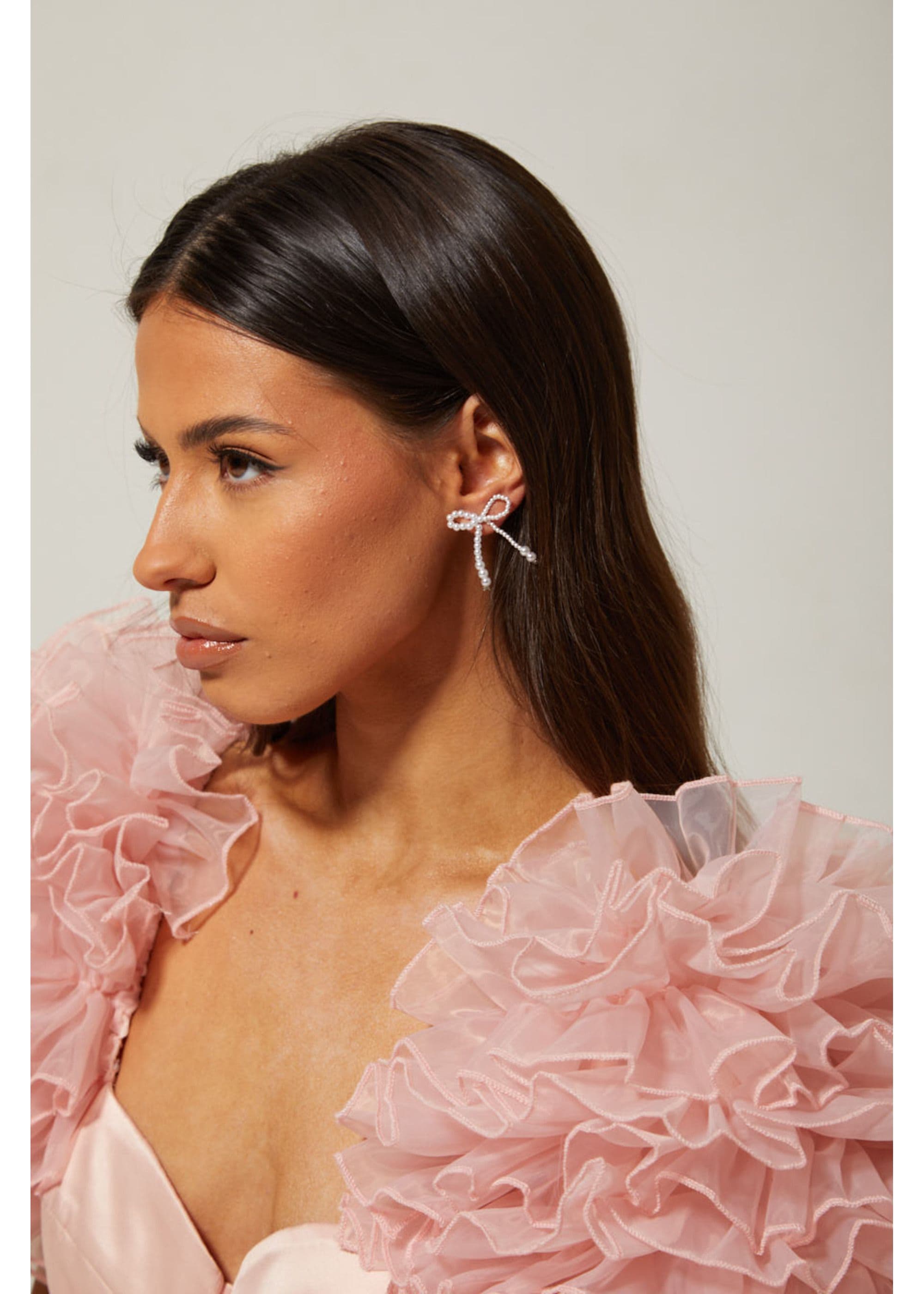 Ivory Pearl Bow Earrings