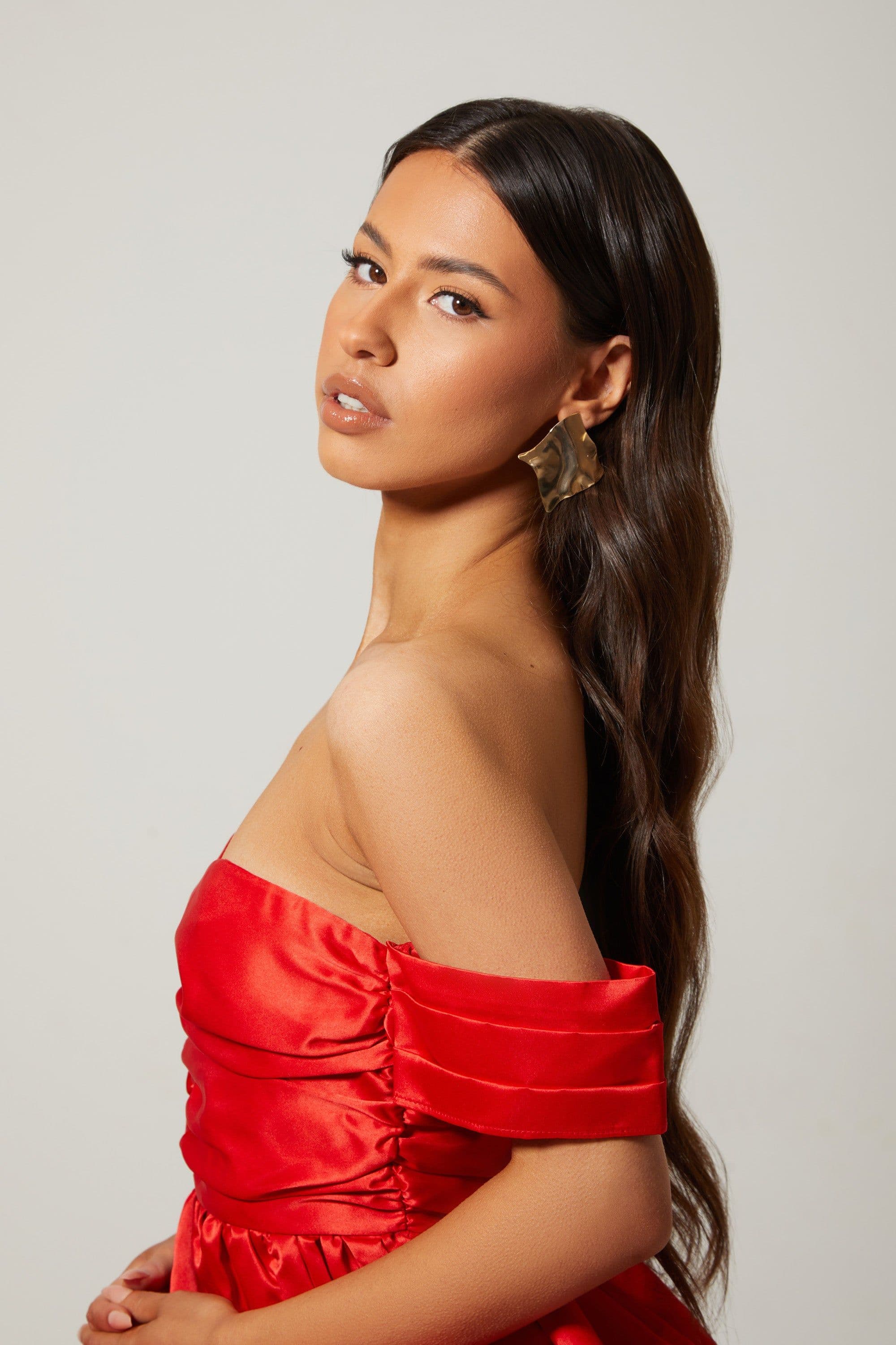 Gold Pressed Metal Earrings