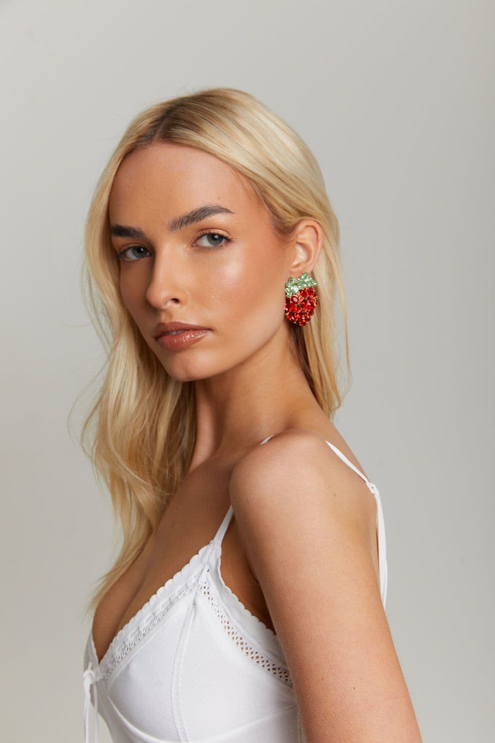 Embellished Strawberry Earrings