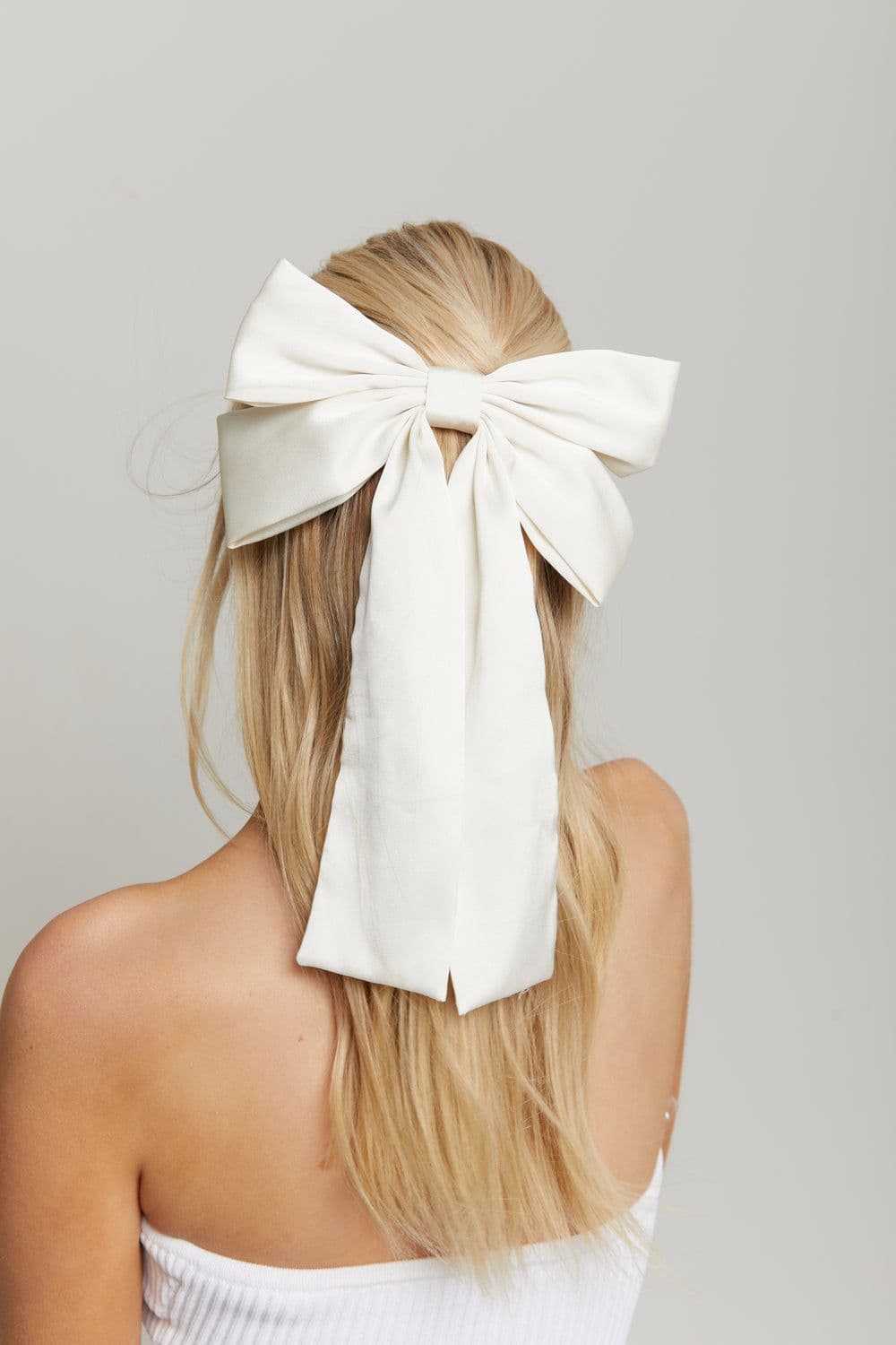 Cream Bow Clip