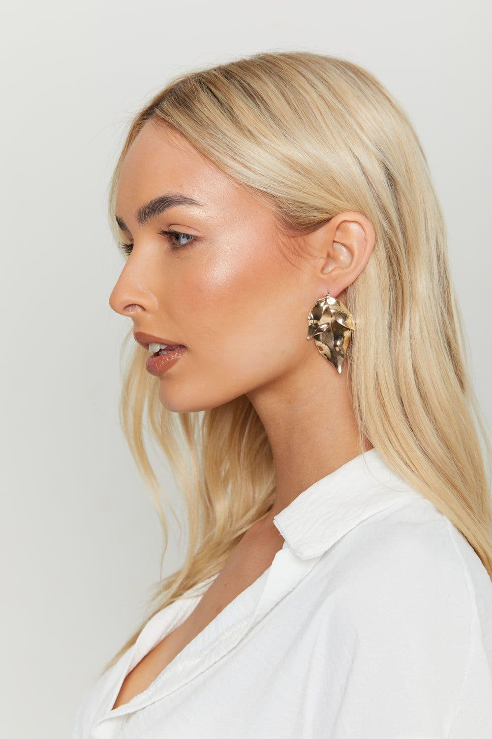 Gold Leaf Drop Earrings