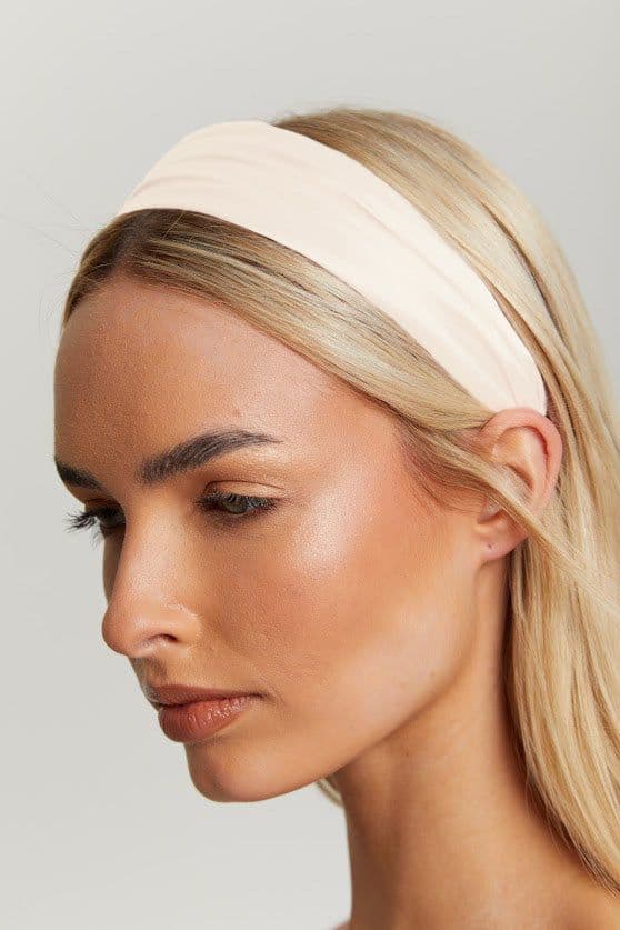 Ivory Satin Ruched Headband