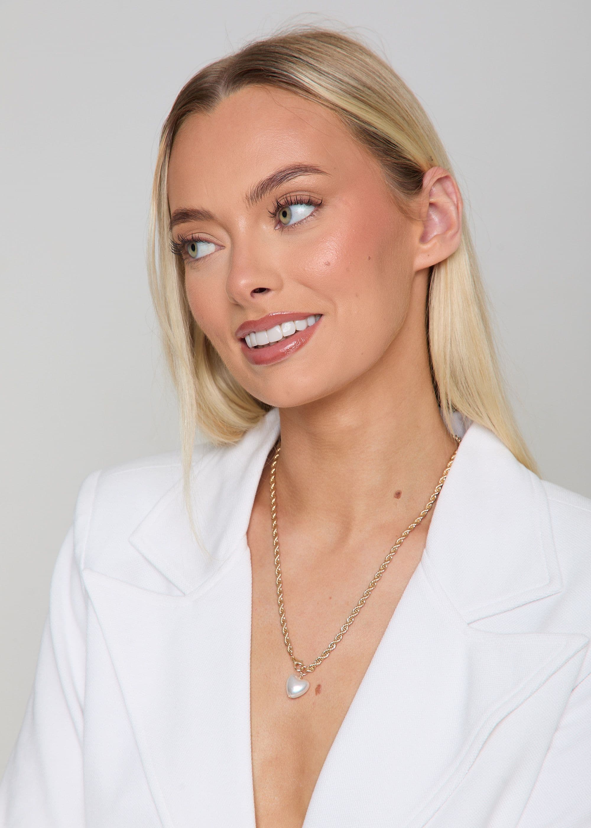 Madein Women's Heart Pendant Necklace in Ivory | Size: Standard