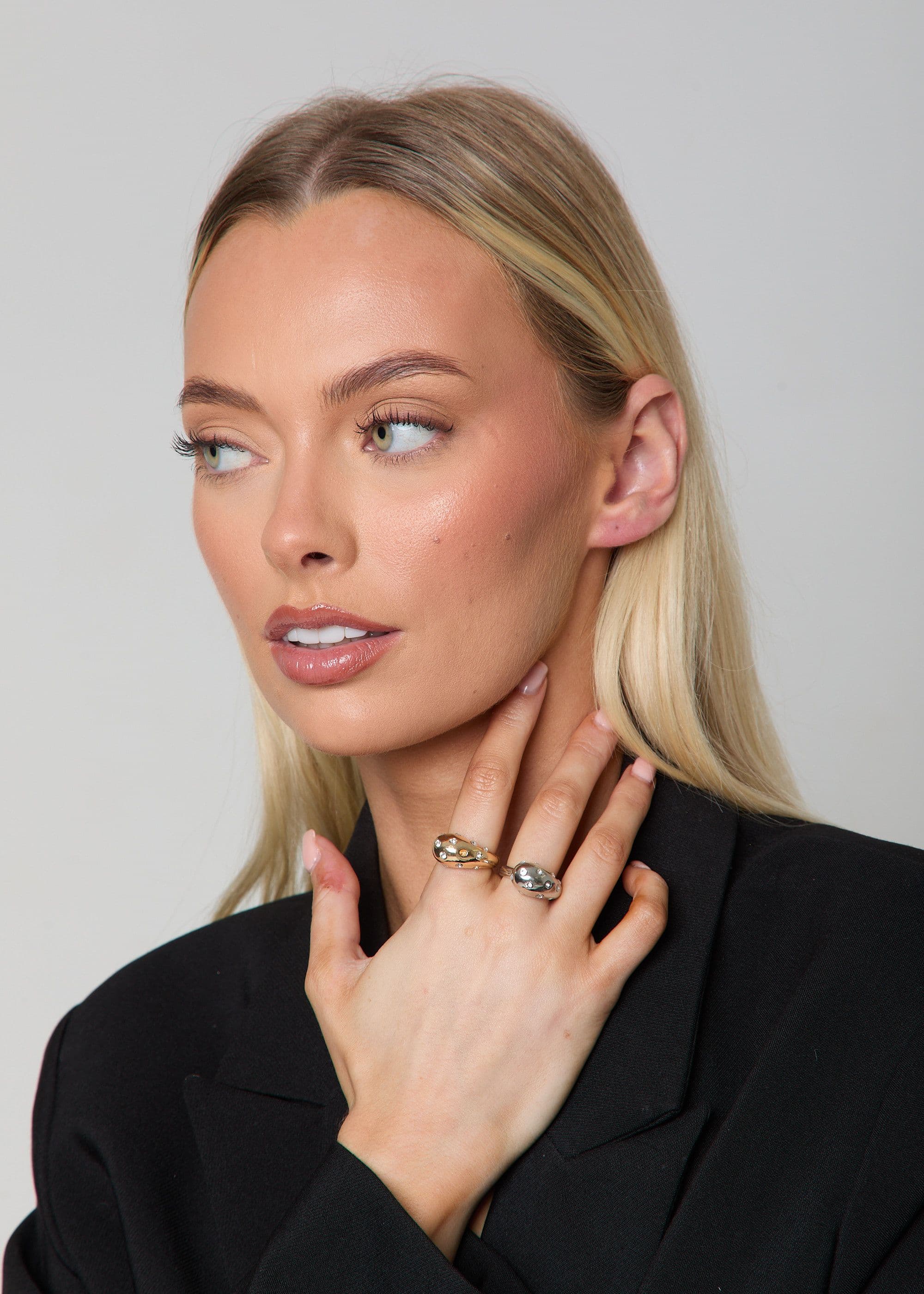 Madein Women's Embellished Ring Set | Size: Standard