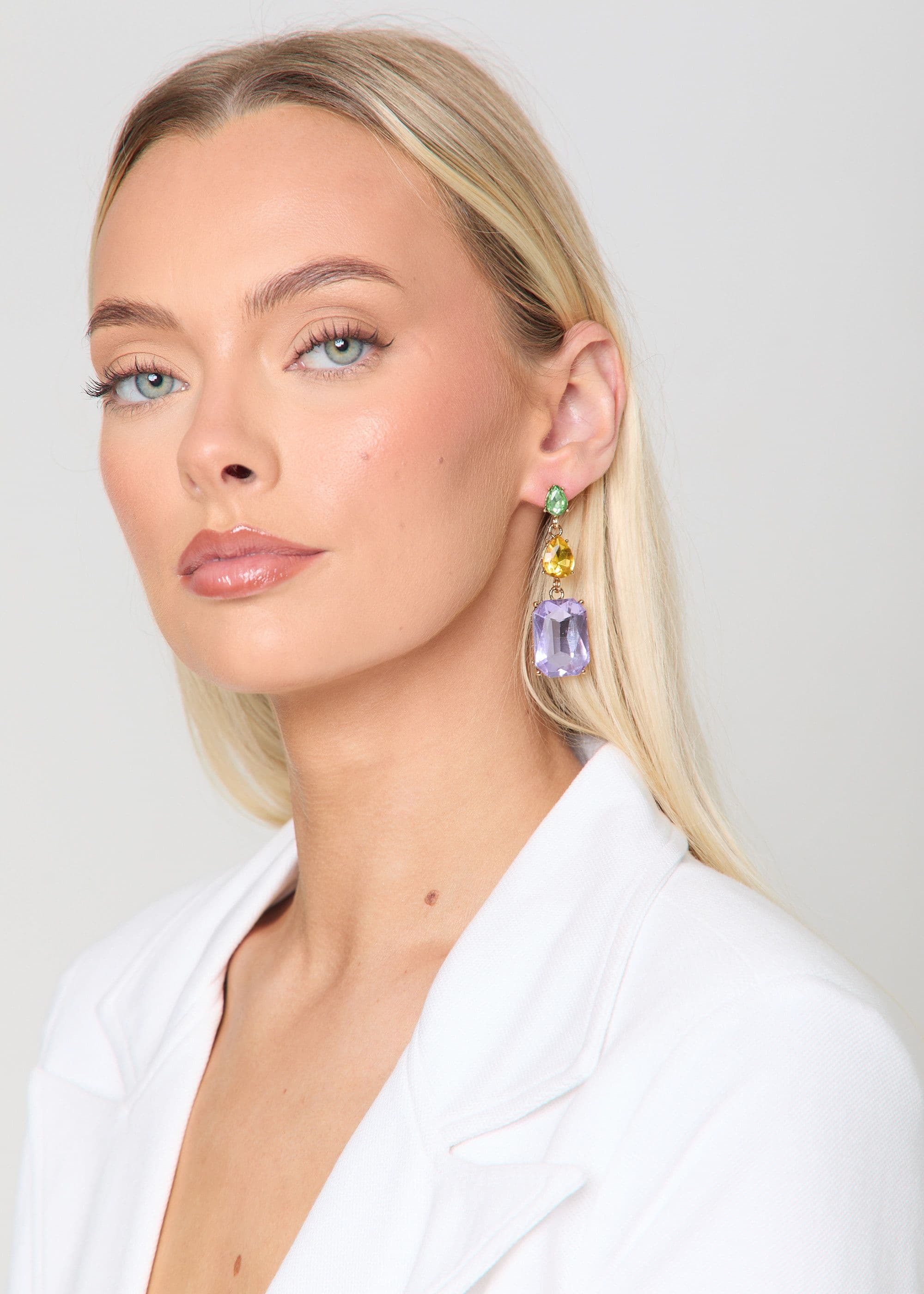 Madein Women's Embellished drop down Earrings | Size: Standard