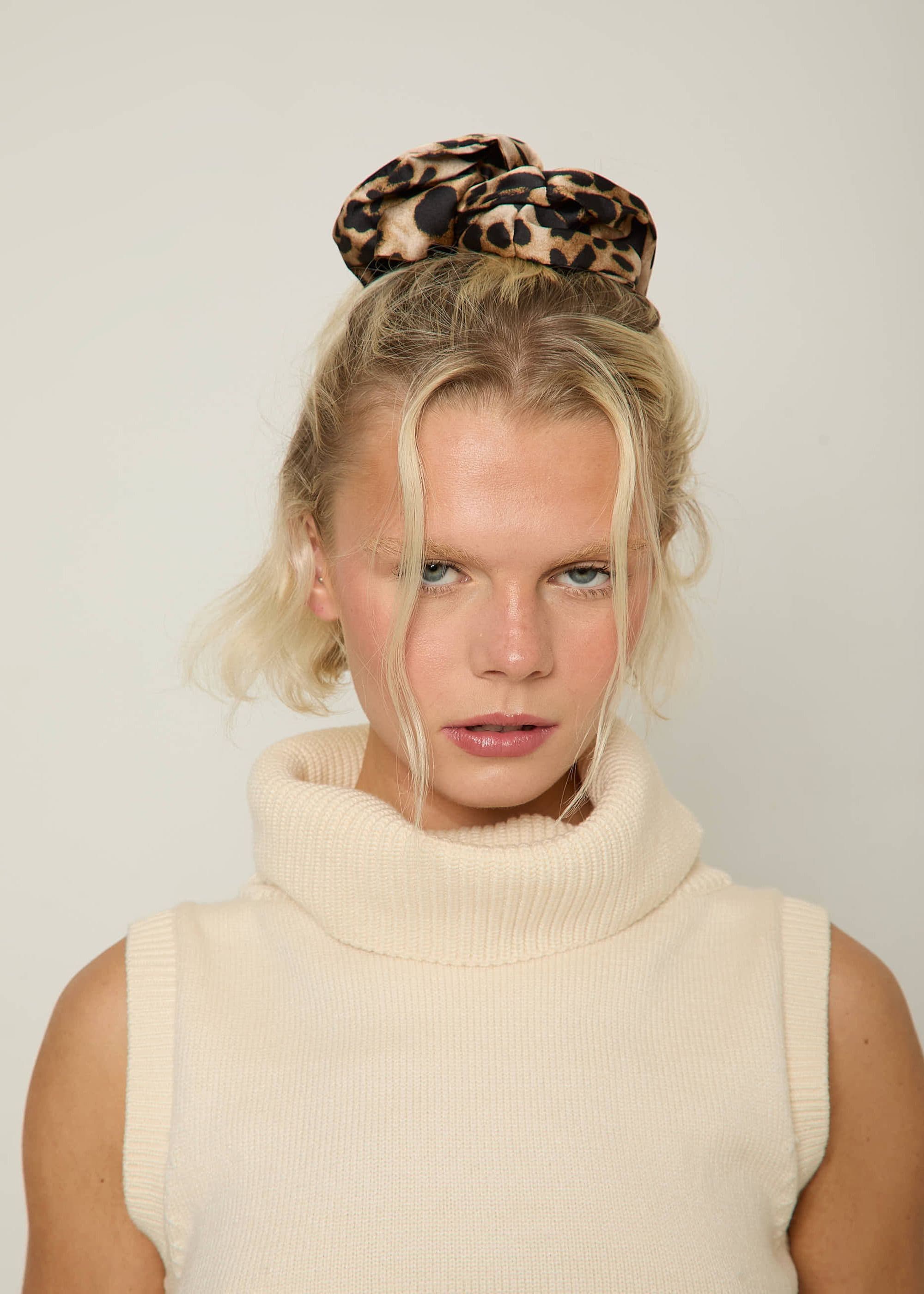 Madein Women's Leopard layered Laila Scrunchie