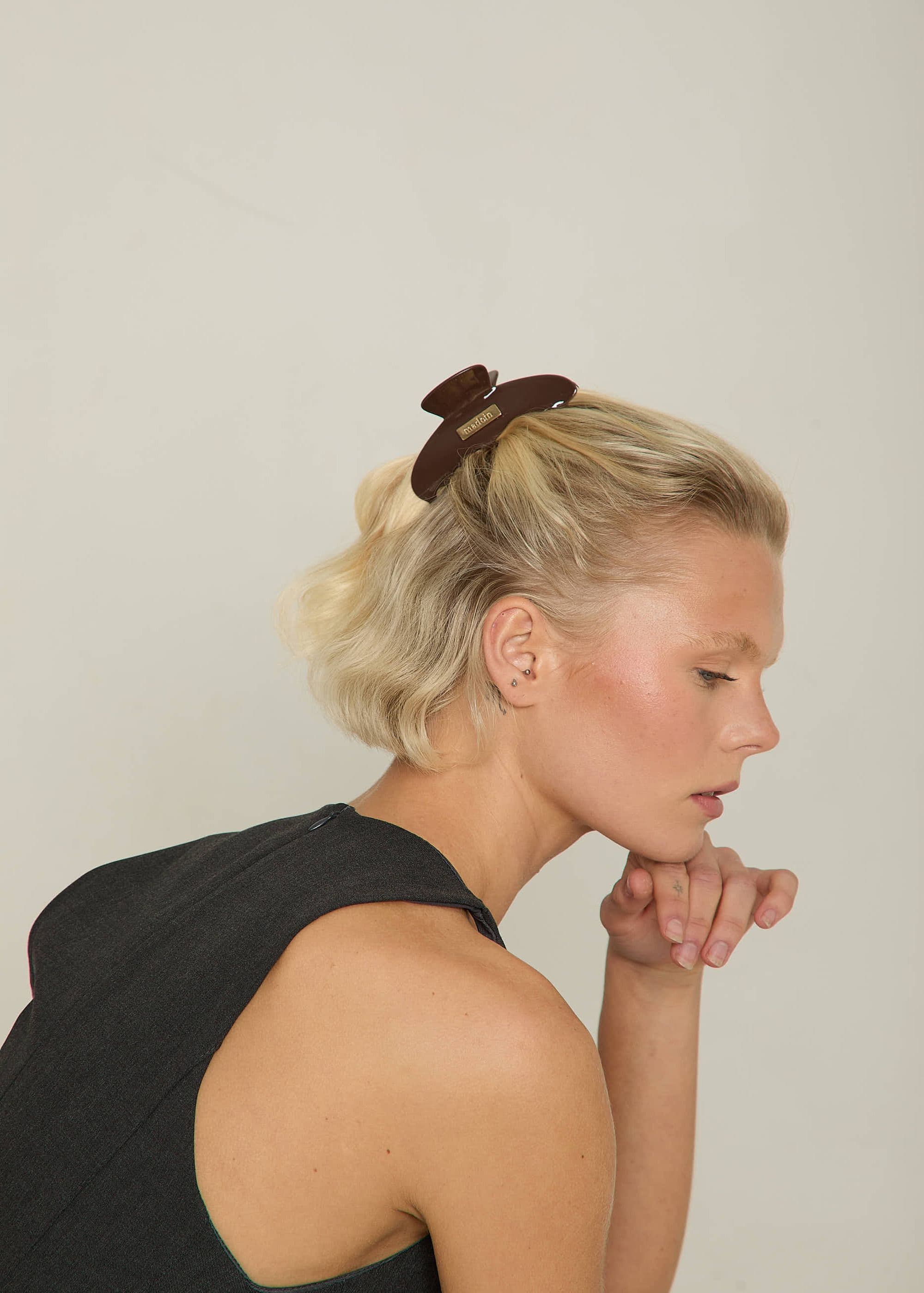 Madein Women's Classic Maya Claw Clip in Chocolate