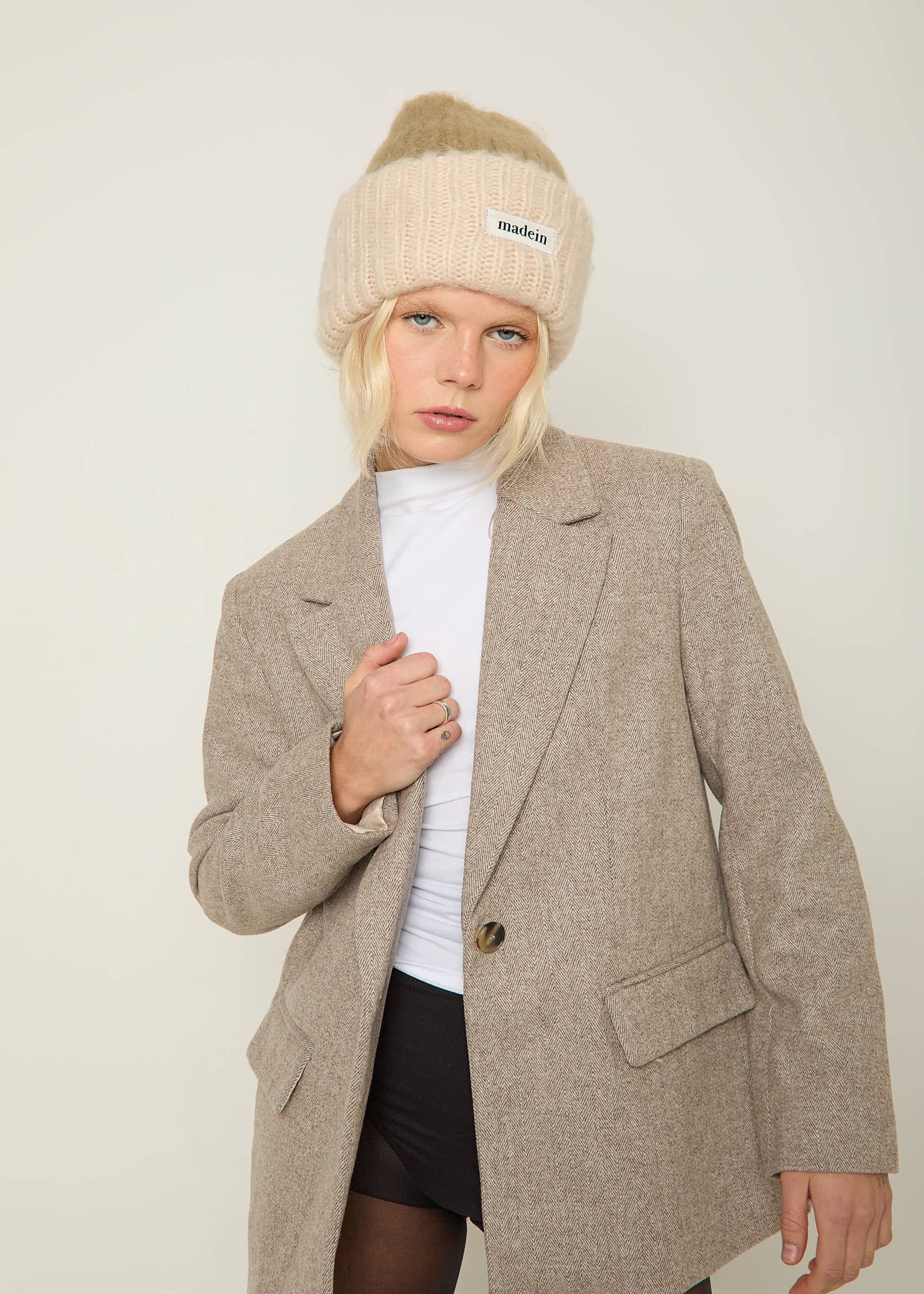 Madein Women's Boucle Knit Kiersten Beanie