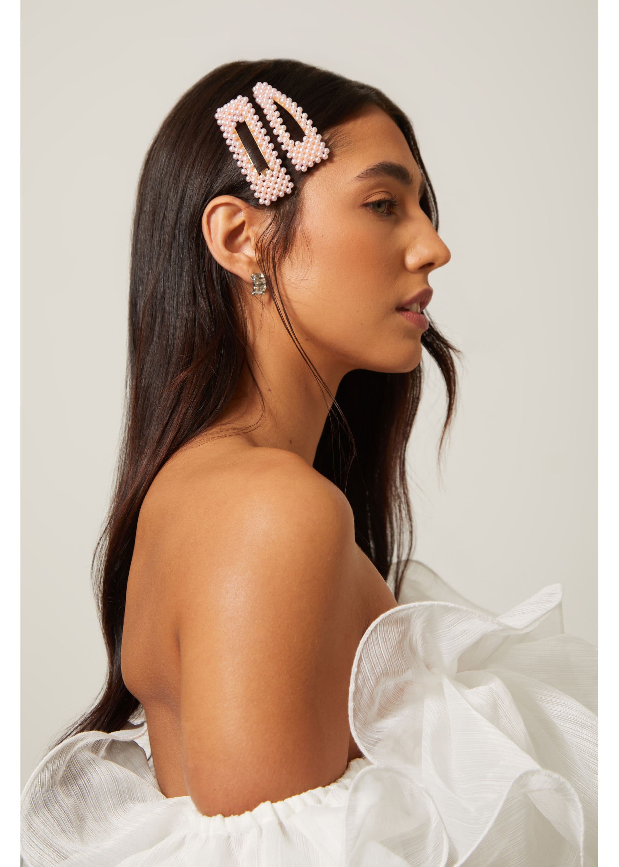 Madein Women's Pink Pearl Two Pack Clips