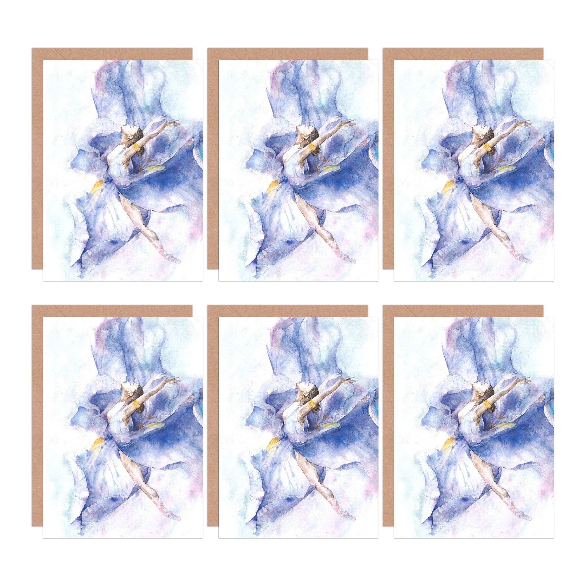 Ballet Dancing Girl Painting Greeting Cards With Envelopes Pack of 6