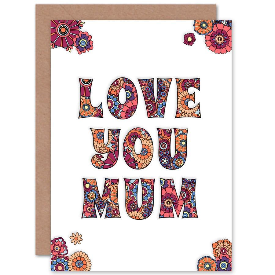 Artery8 Women's Love You Floral Pattern Mum Mother's Day Card