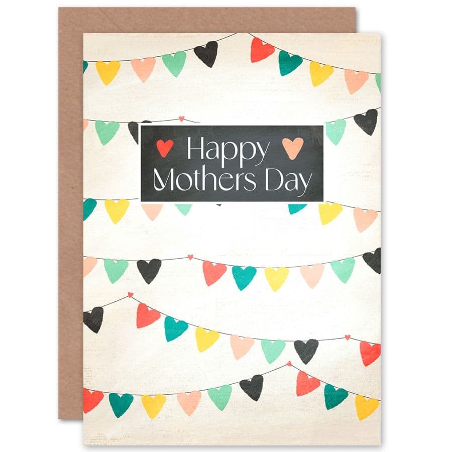 Artery8 Women's Mothers Day Pattern Love Heart String Mum Card