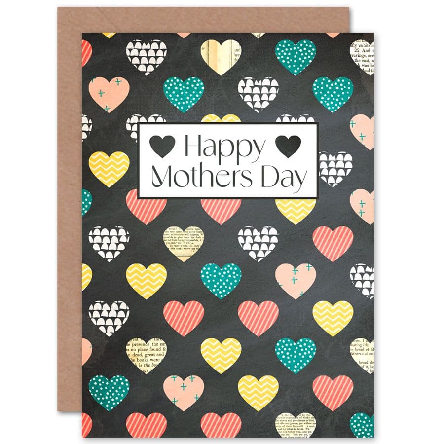 Artery8 Women's Mothers Day Pattern Love Hearts Mum Card