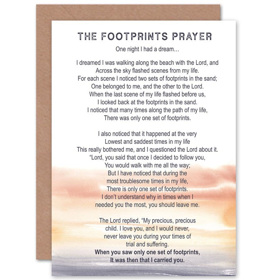 Lord Jesus Foot s In The Sand Poem Watercolour Greeting Card