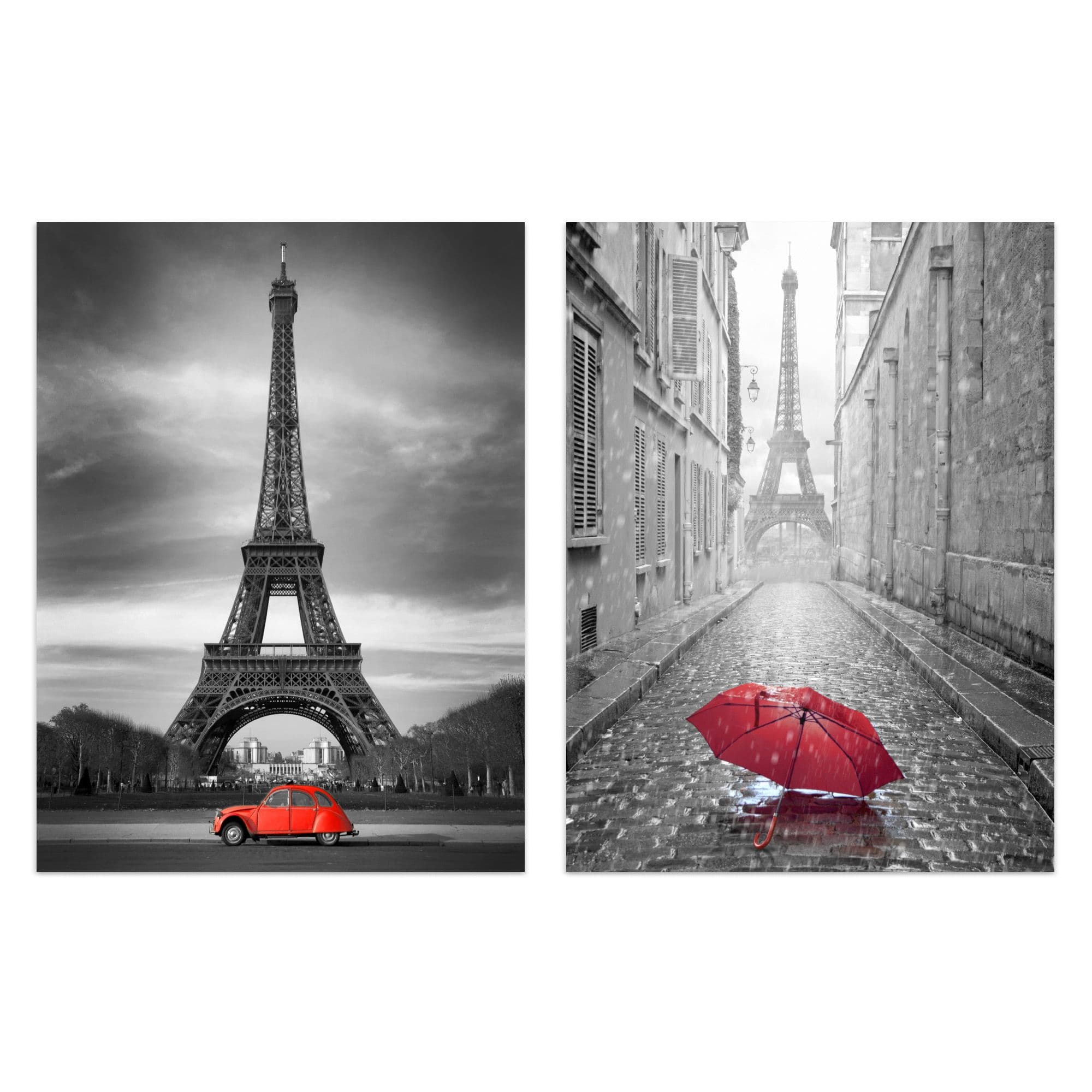 Wall Art Print Views Of The Eiffel Tower Paris Set Of 2 s Living Room Aesthetic Photograph A4