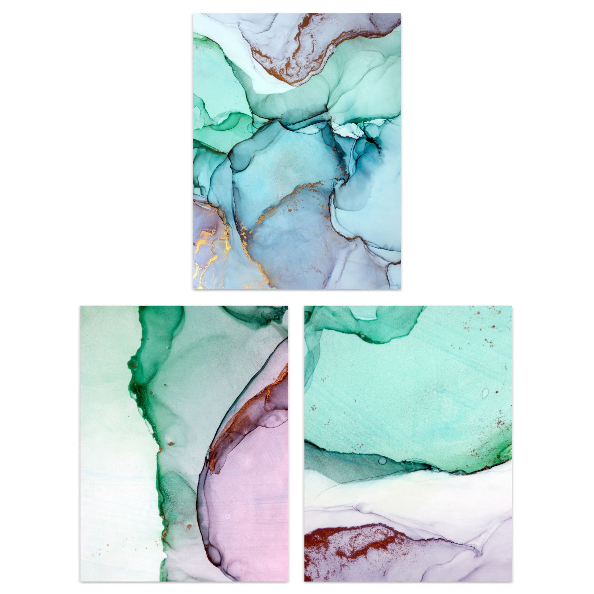 Wall Art Print Abstract Pink Agate Stone Marble Set 3 s Bedroom Bathroom Aesthetic Microscope Photo A4