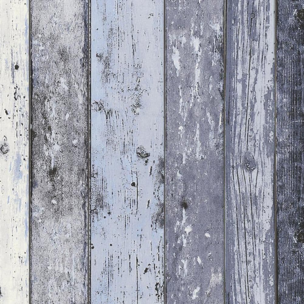 Distressed Wood Panel Wallpaper