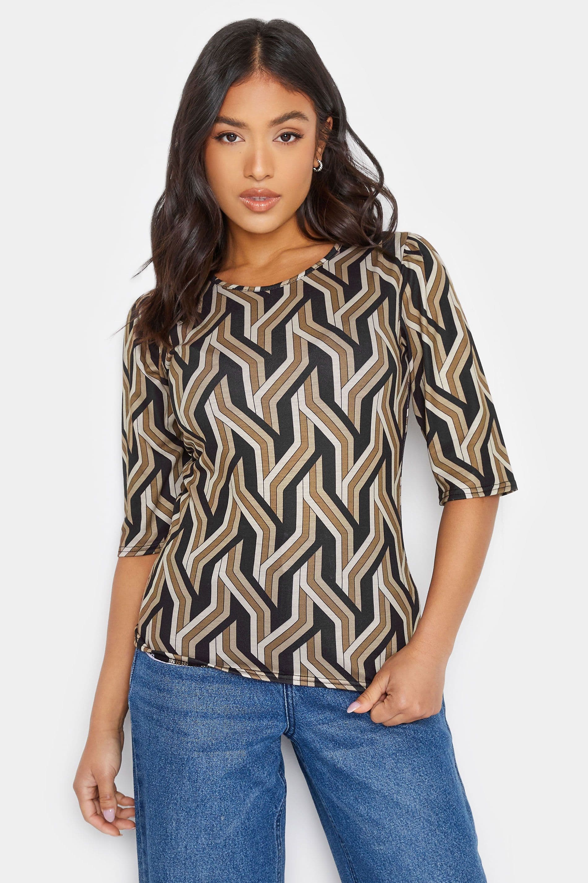 Petite Geometric Print T-Shirt