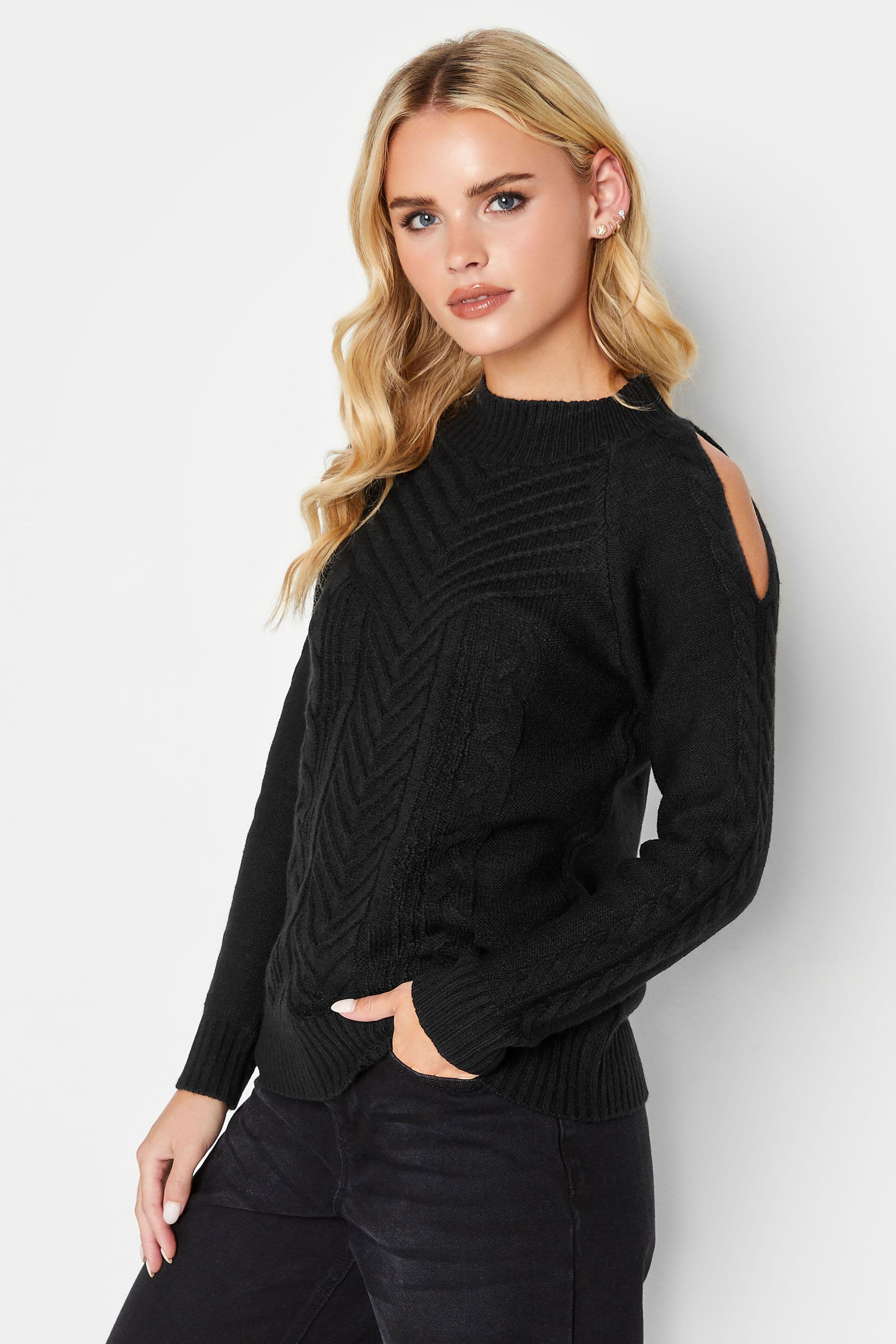 Petite Cold Shoulder Jumper