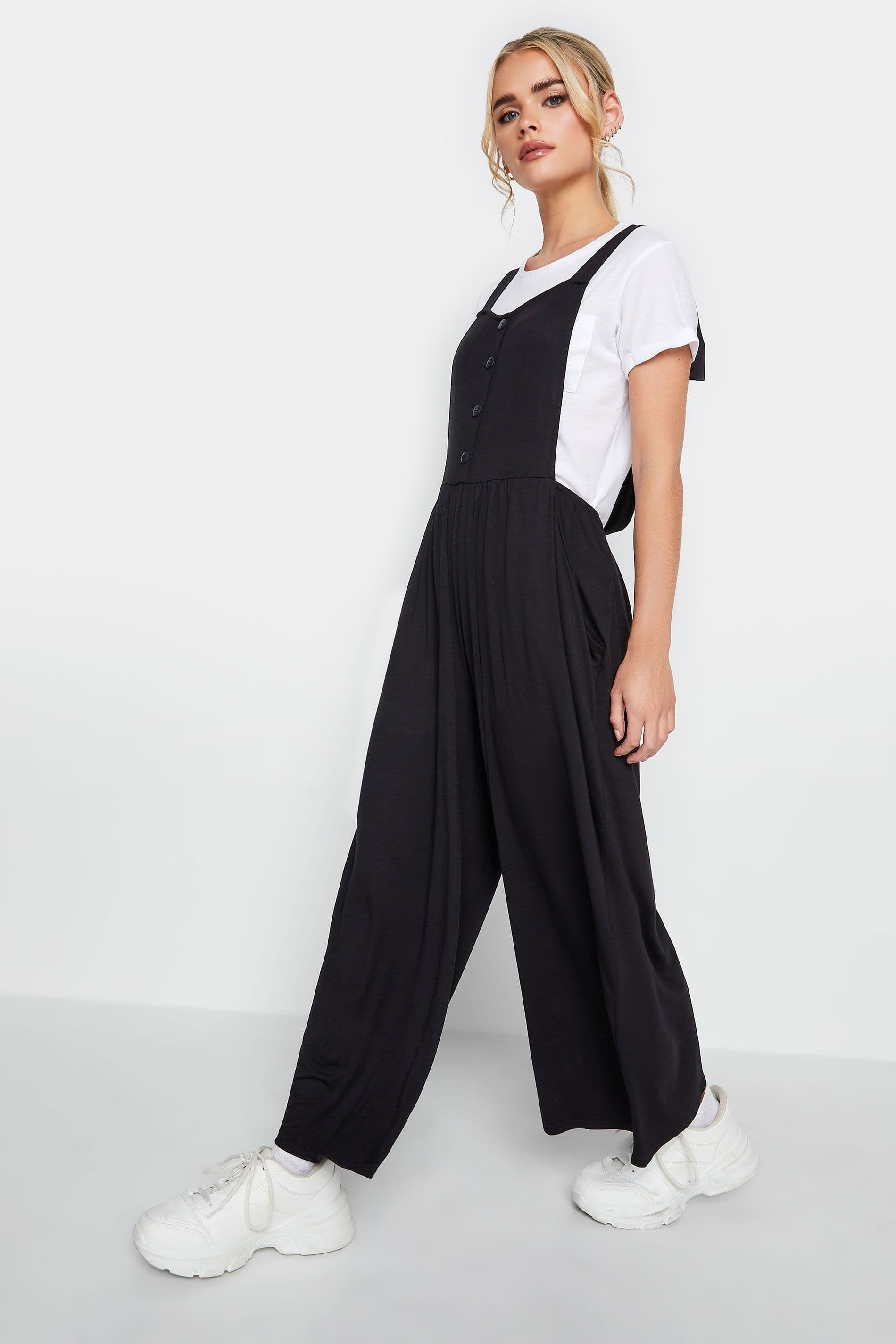 Petite Button Front Jumpsuit
