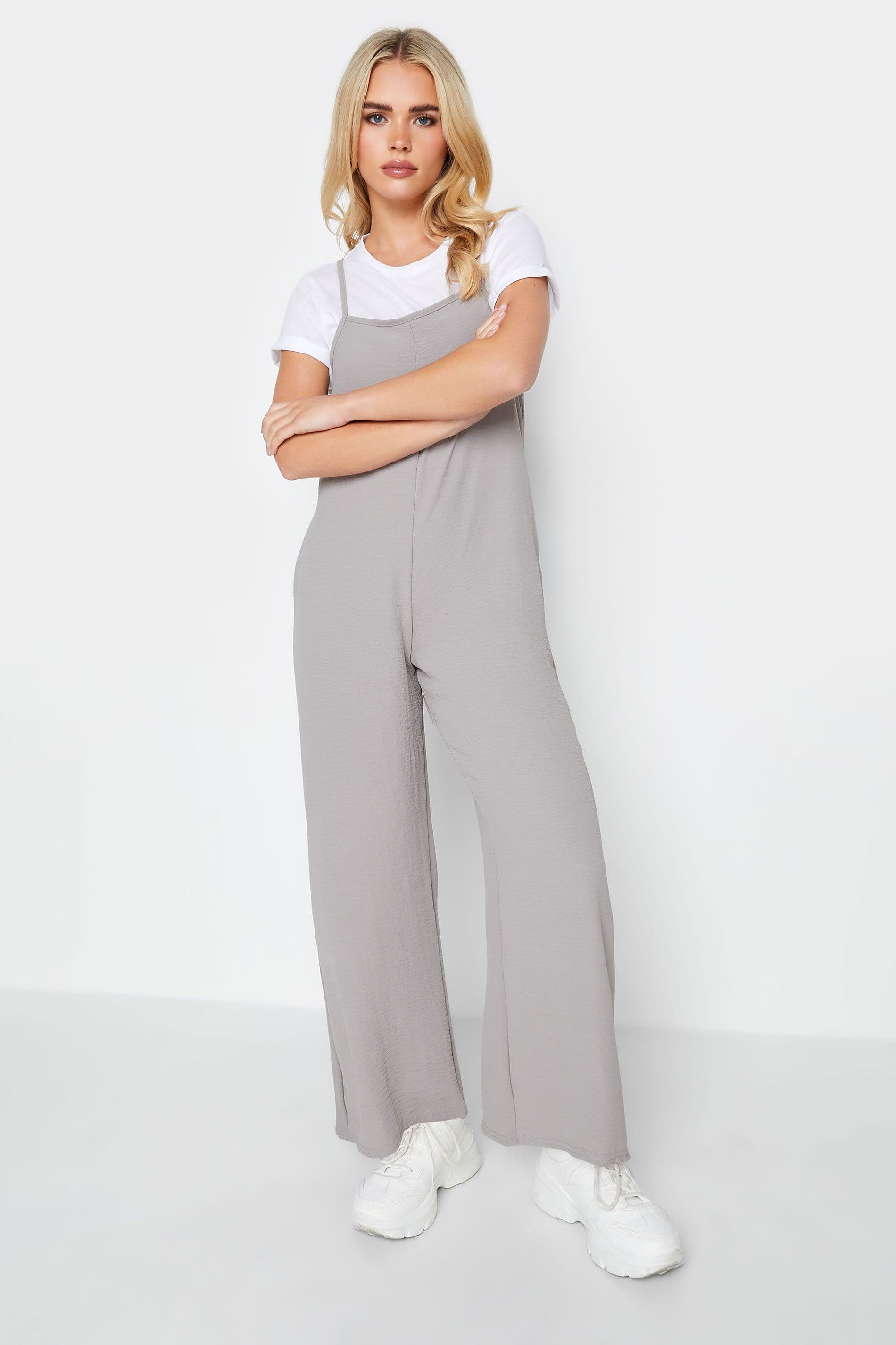 Petite Crepe Wide Leg Jumpsuit