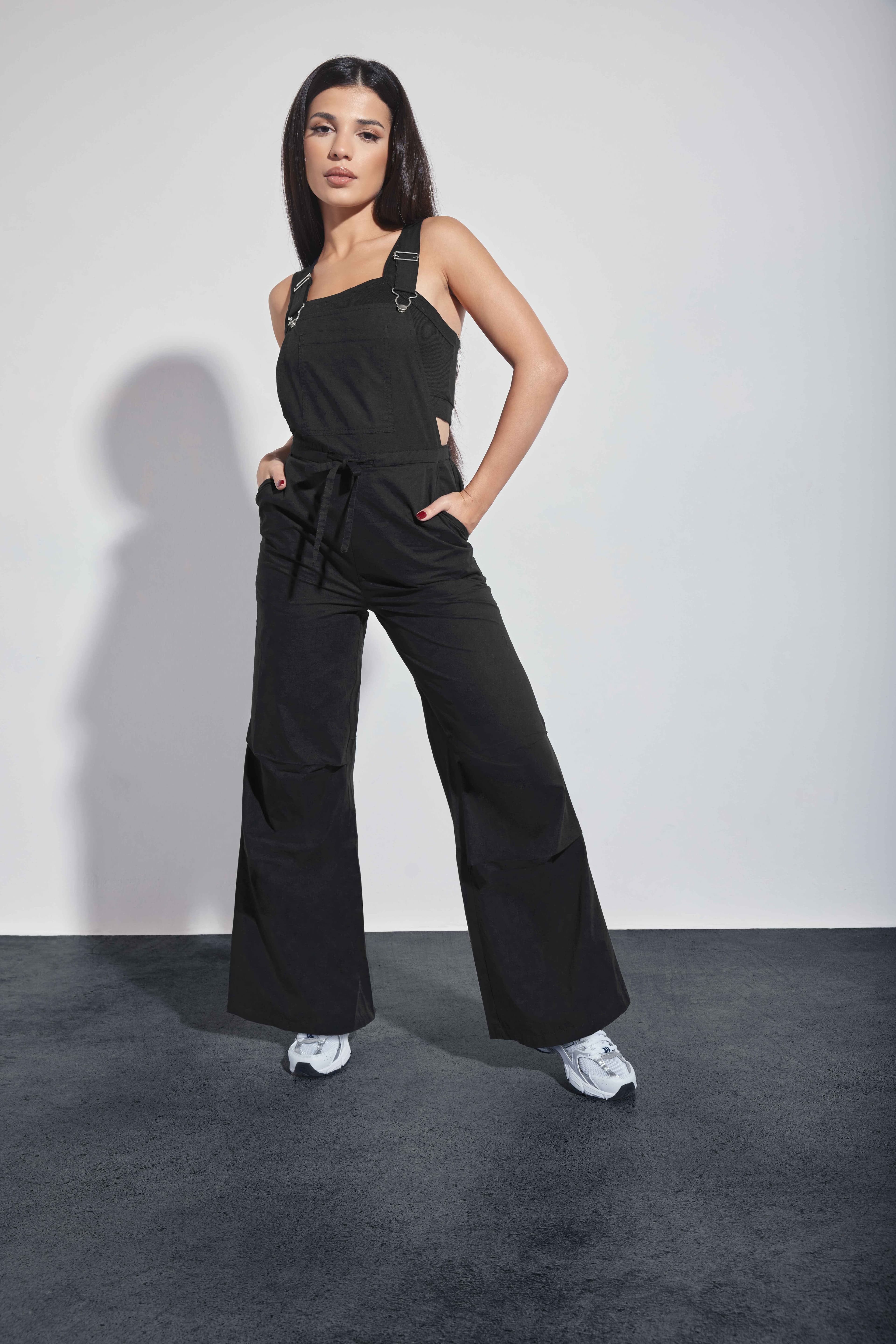 Petite Pleated Utility Jumpsuit