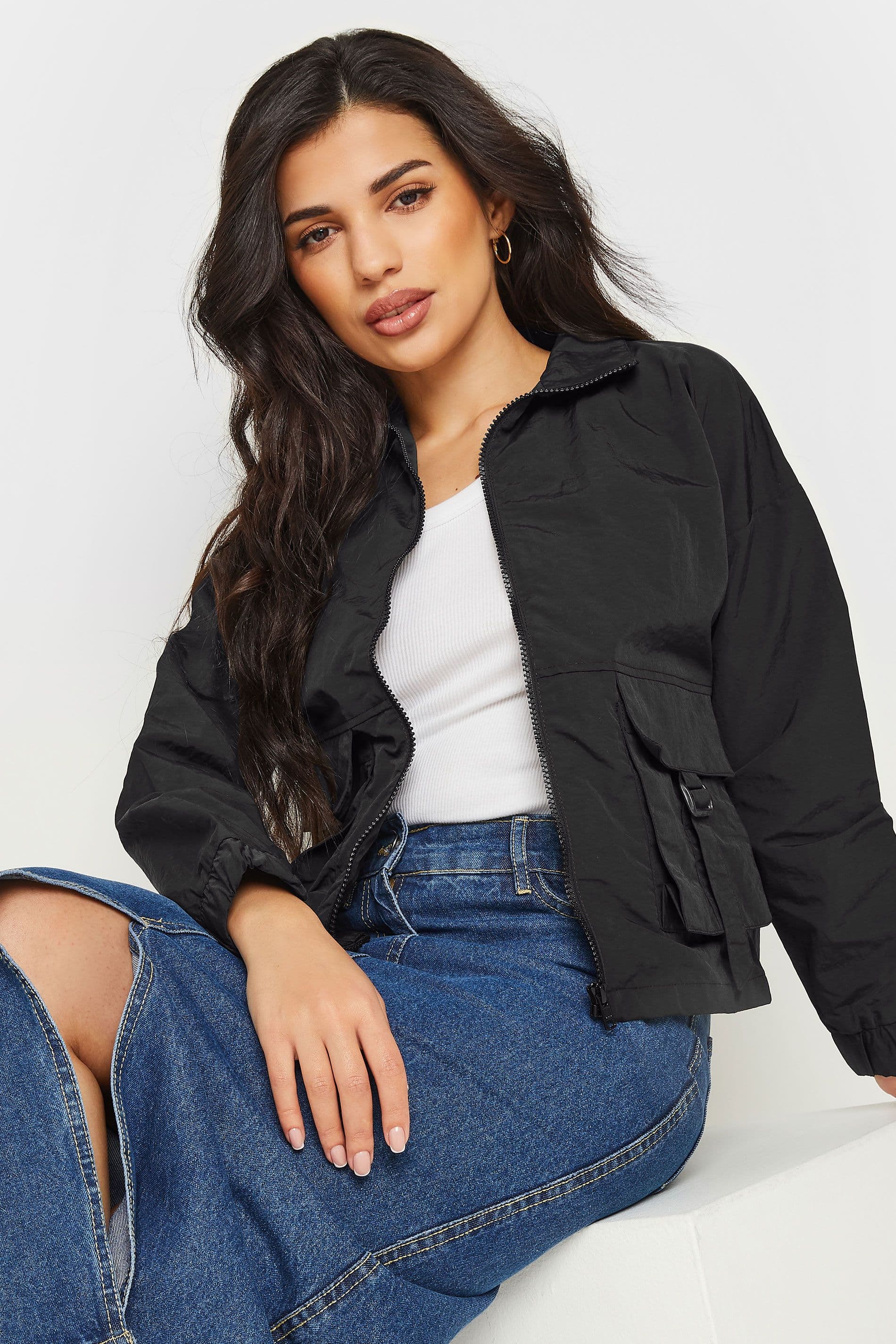 Petite Zip Through Utility Jacket