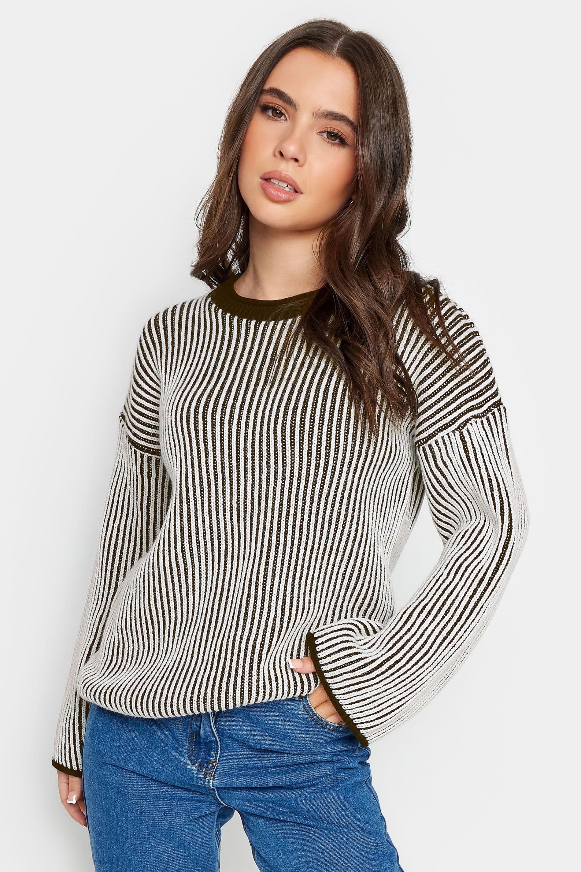 Petite Ribbed Funnel Neck Jumper