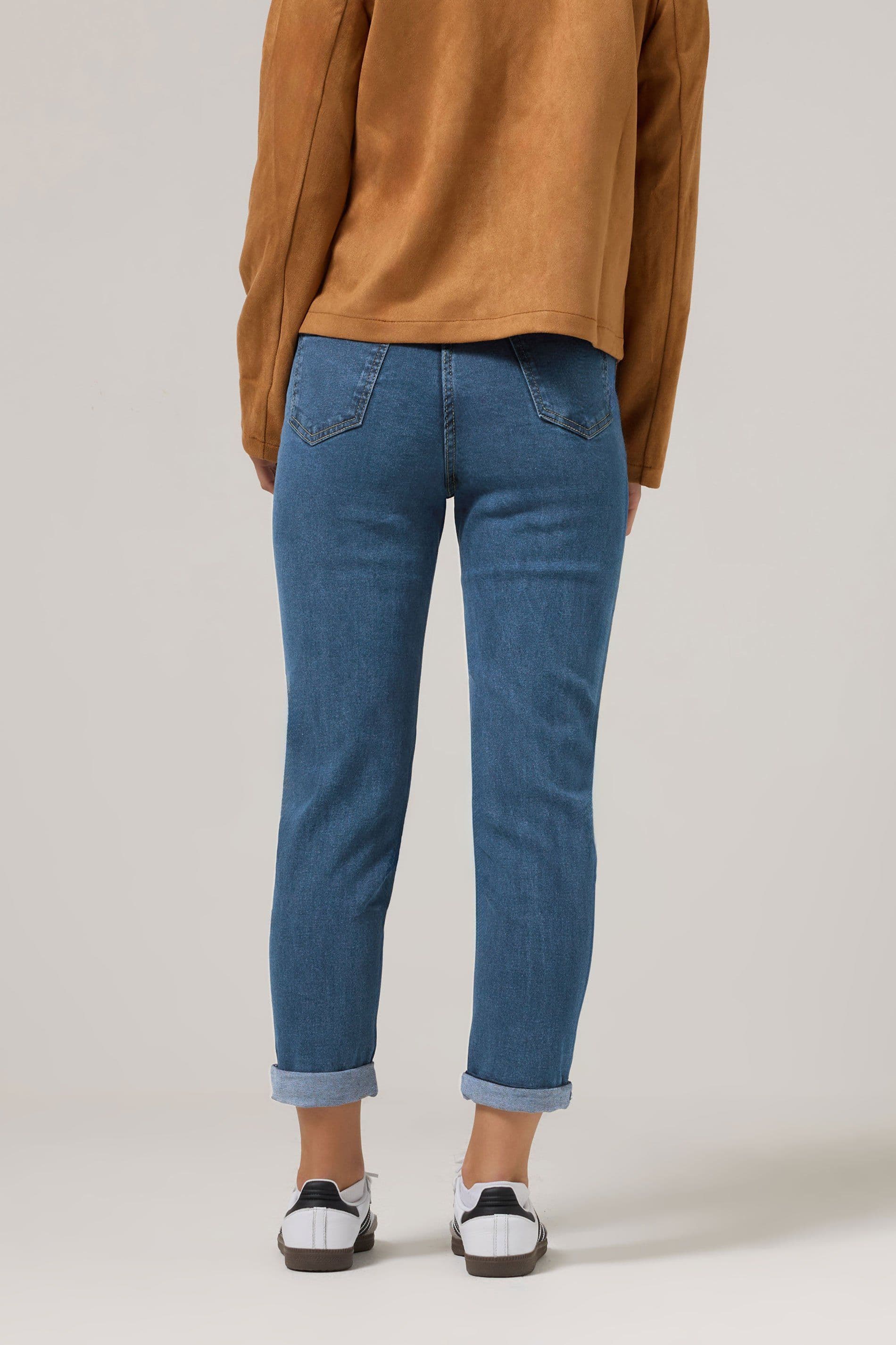 PixieGirl Women's Petite Mom Jeans in Blue | Size: 16