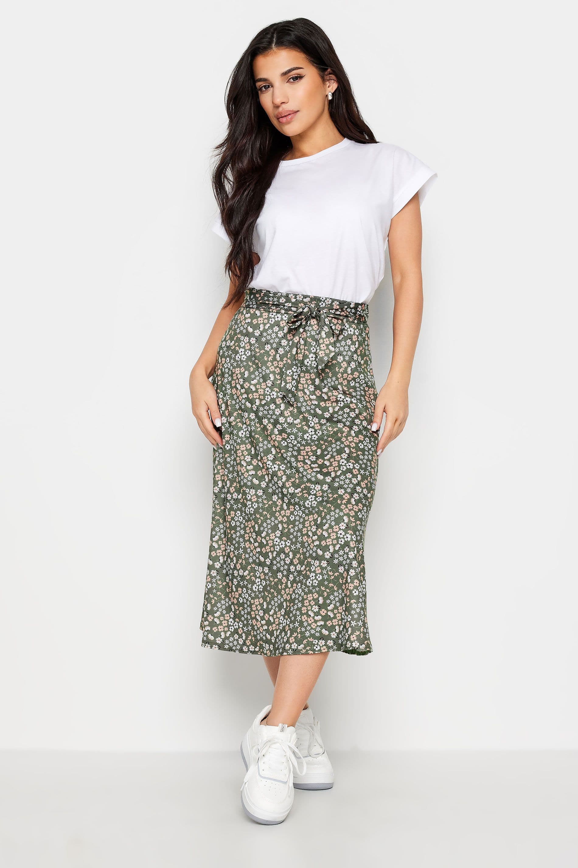 Petite Printed Midi Skirt