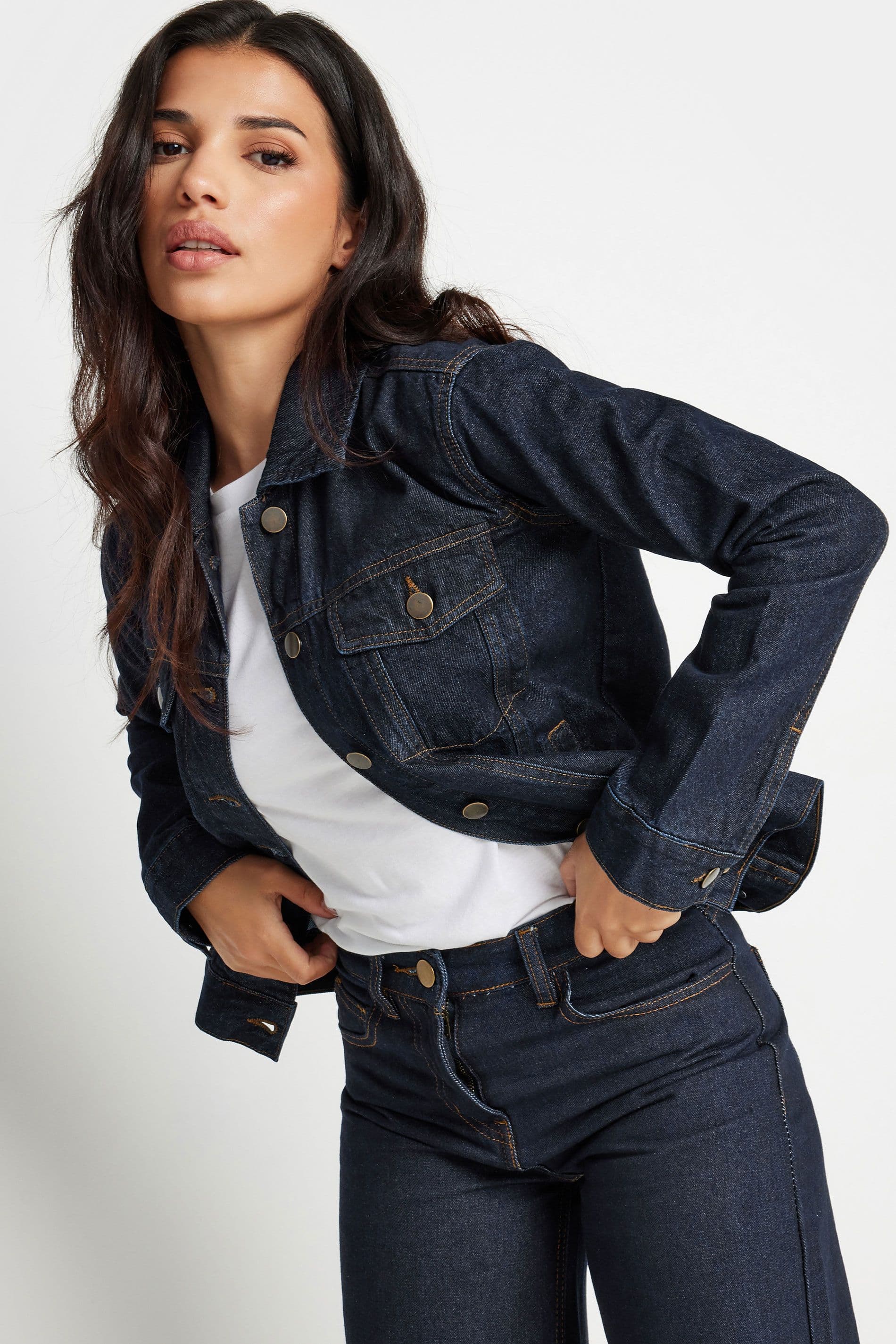 PixieGirl Women's Petite Denim Jacket in Blue | Size: 10