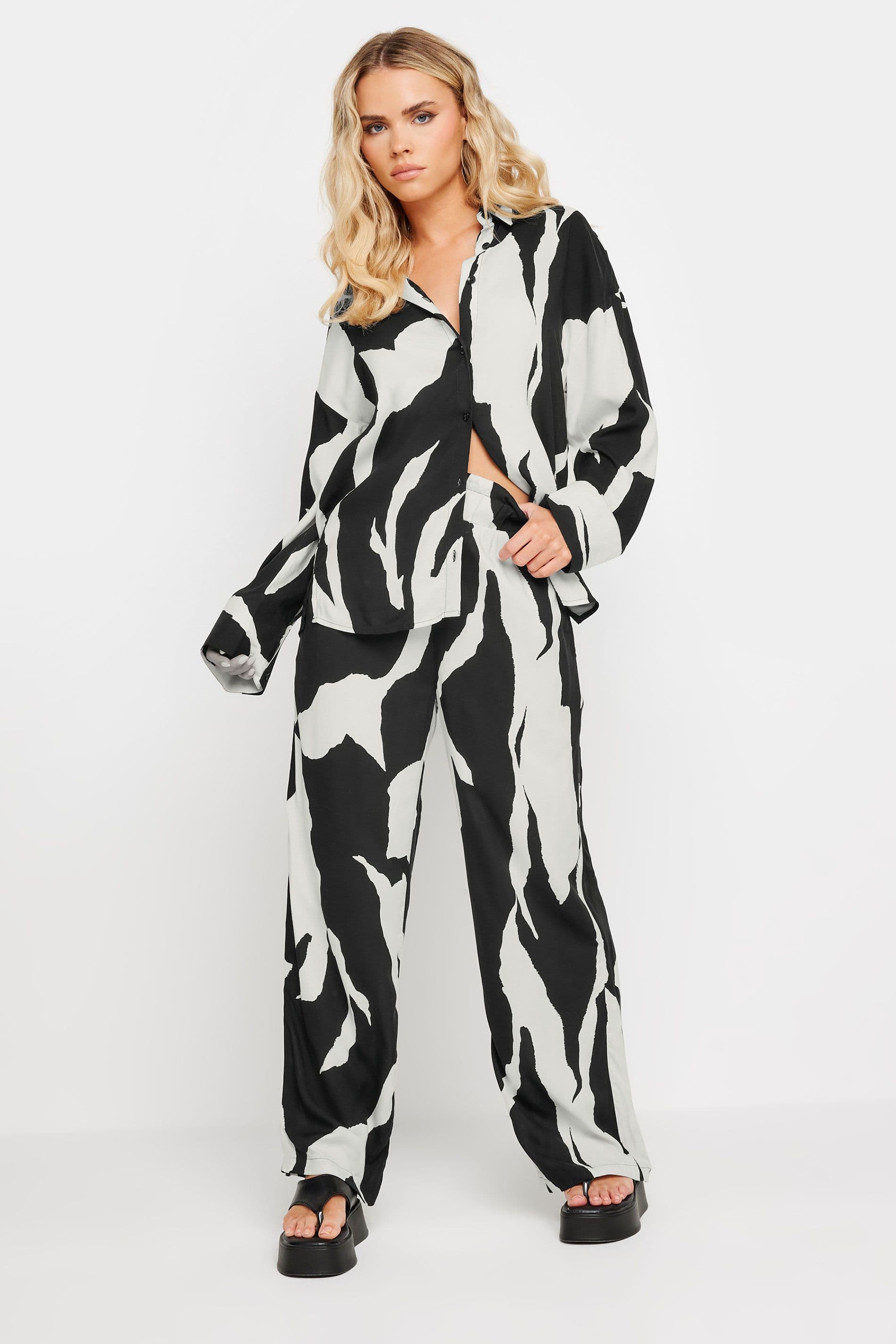 Petite Mono Print Trousers