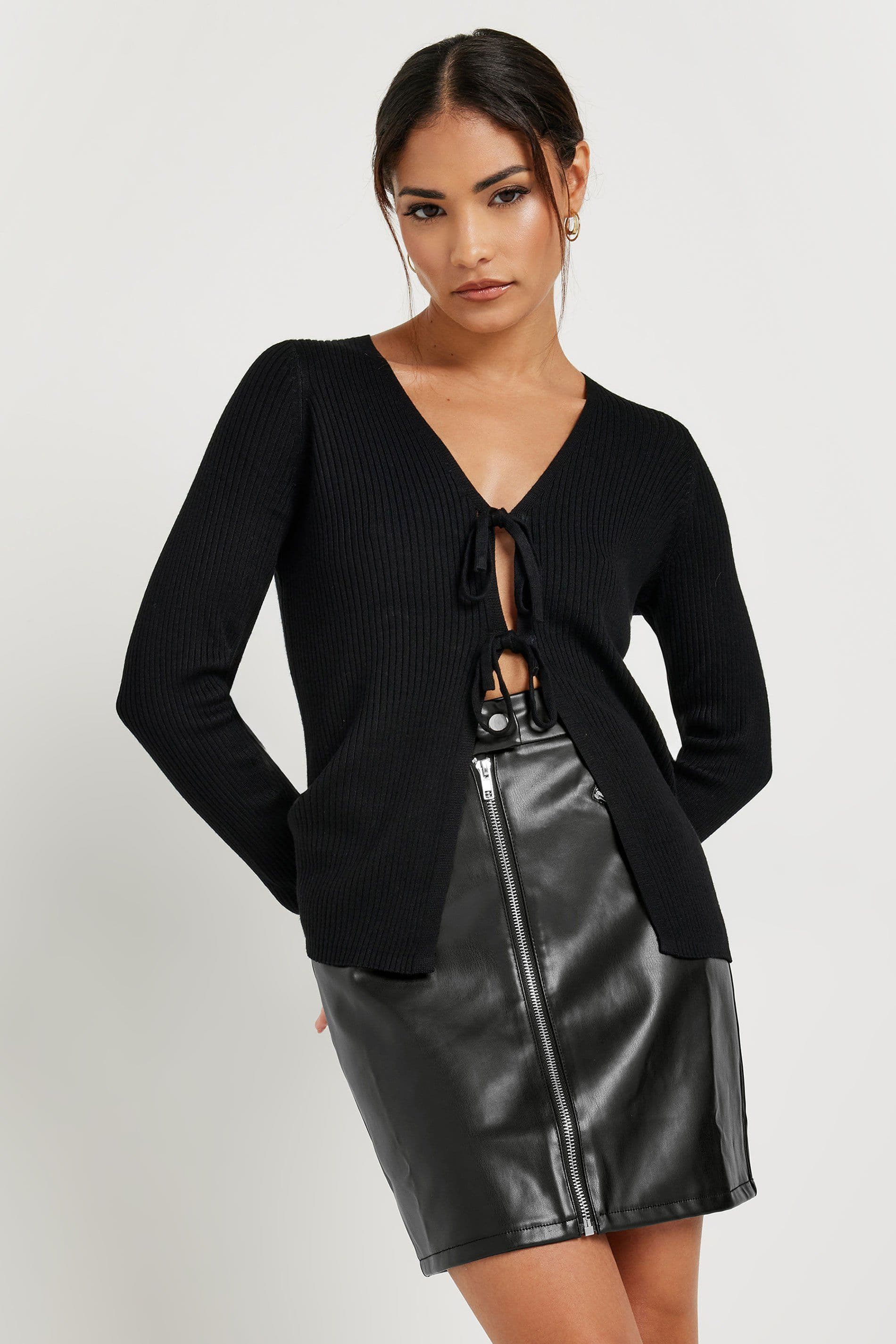 Petite Faux Leather Mini Skirt