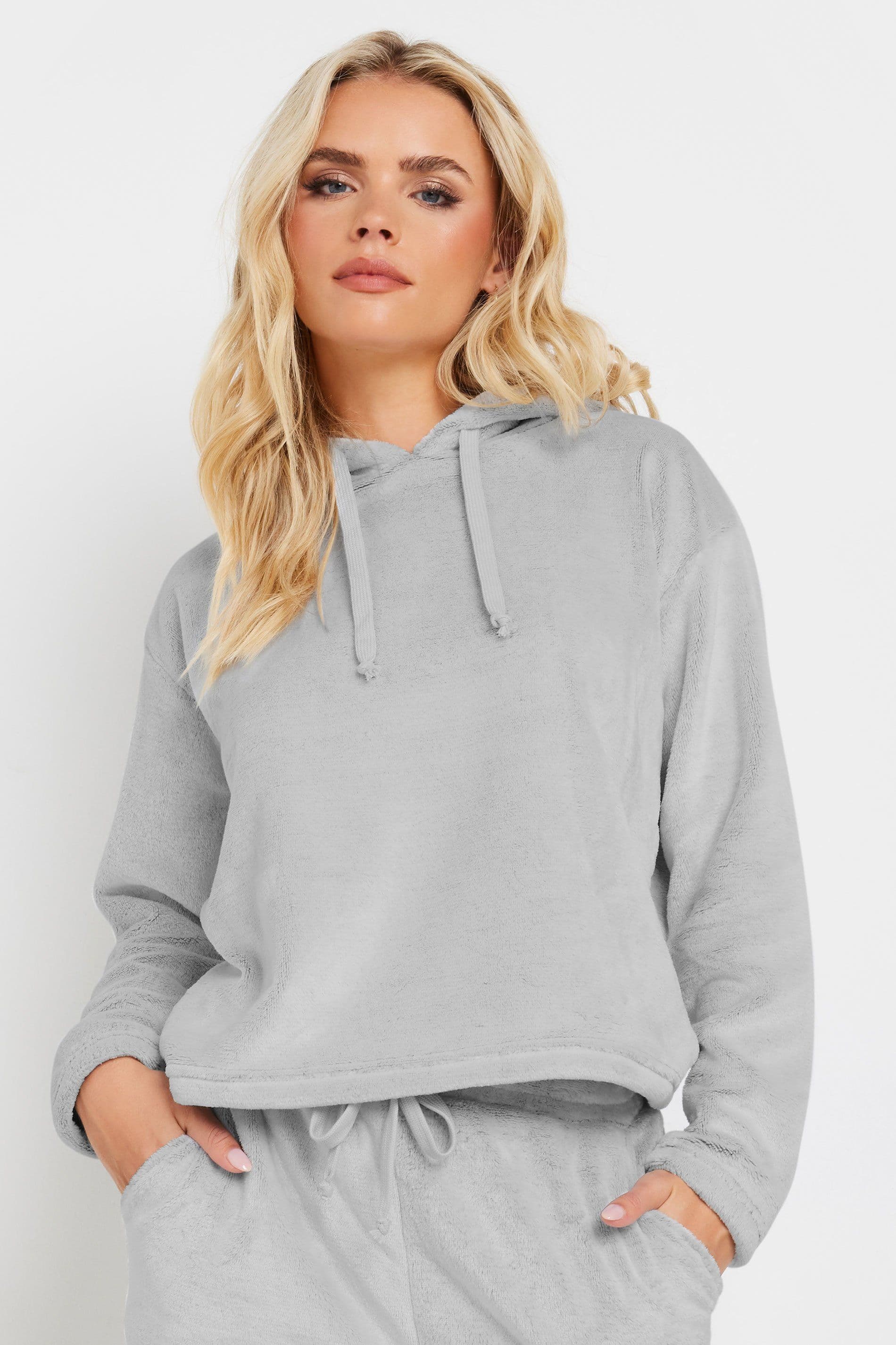 PixieGirl Women's Petite Fleece Hoodie in Grey | Size: 12-14