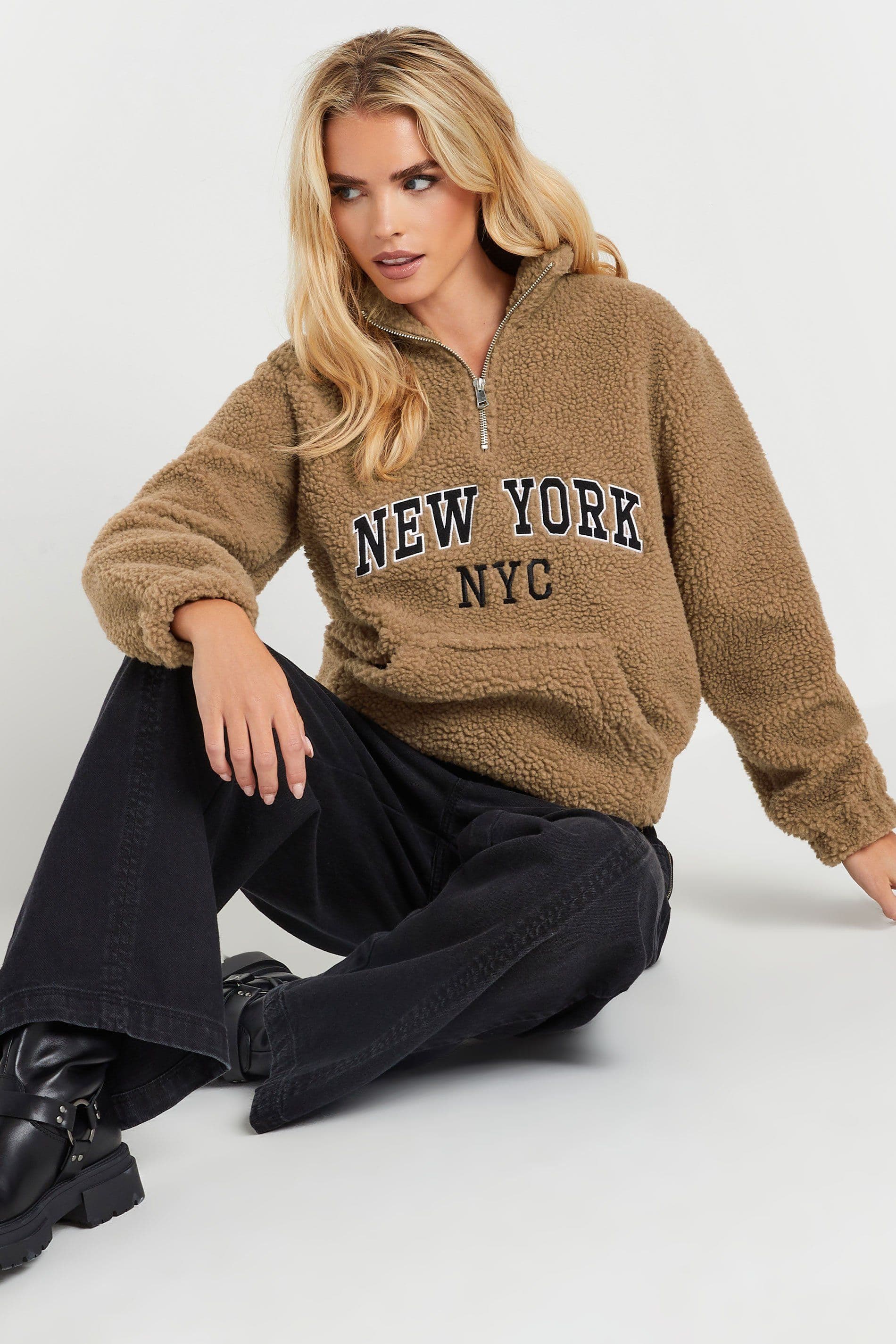 PixieGirl Women's Petite Teddy Fleece in Medium Beige | Size: 16