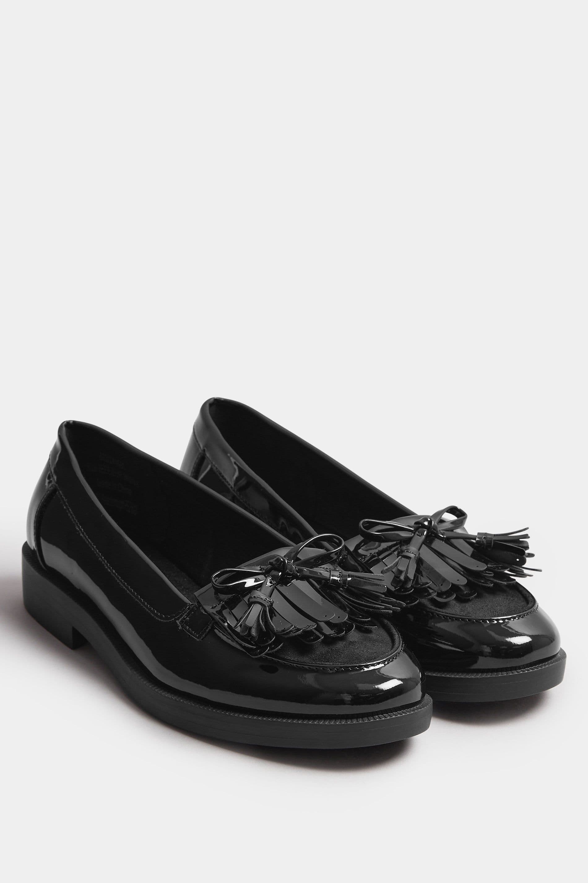 Patent Tassel Fringe Loafers Wide Fit 8EEE