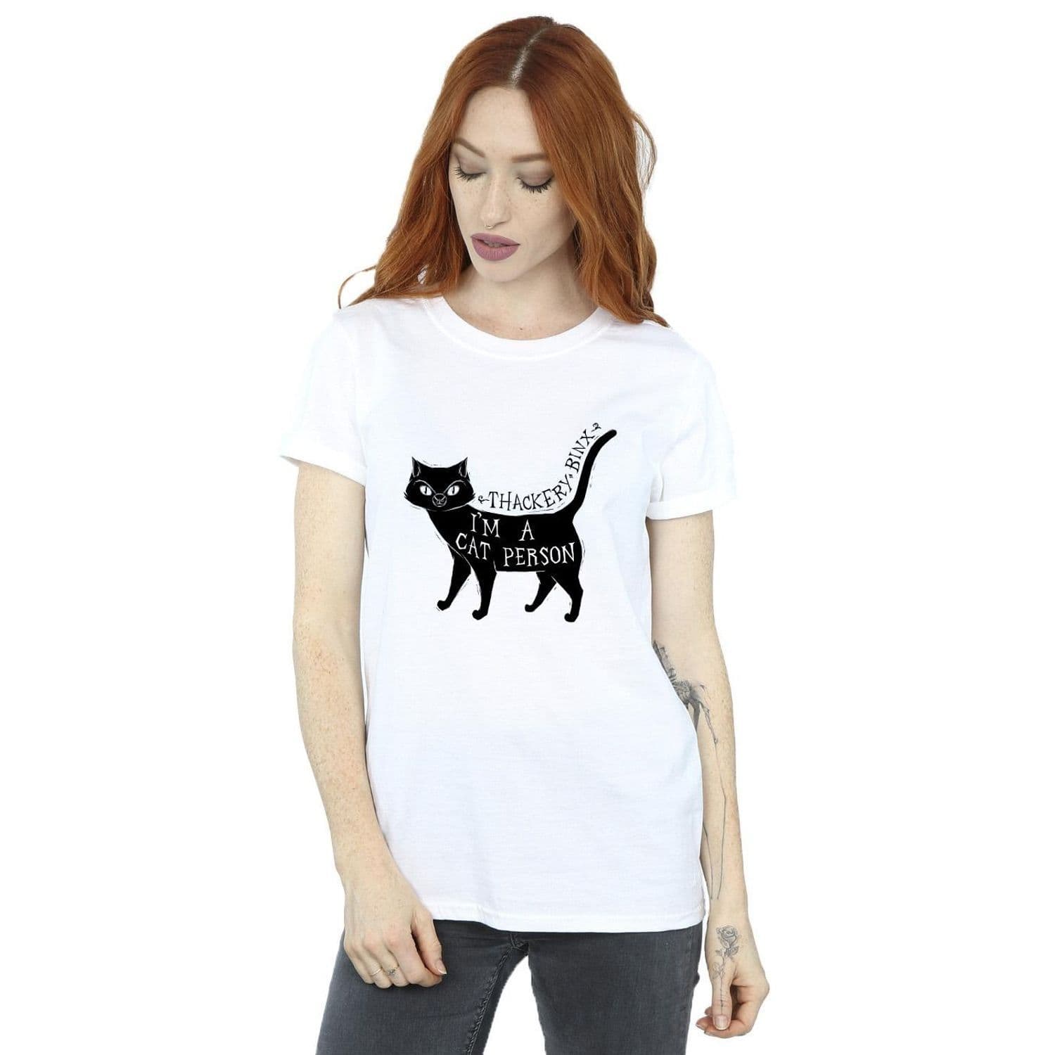 Hocus Pocus Cat Person Cotton Boyfriend T Shirt