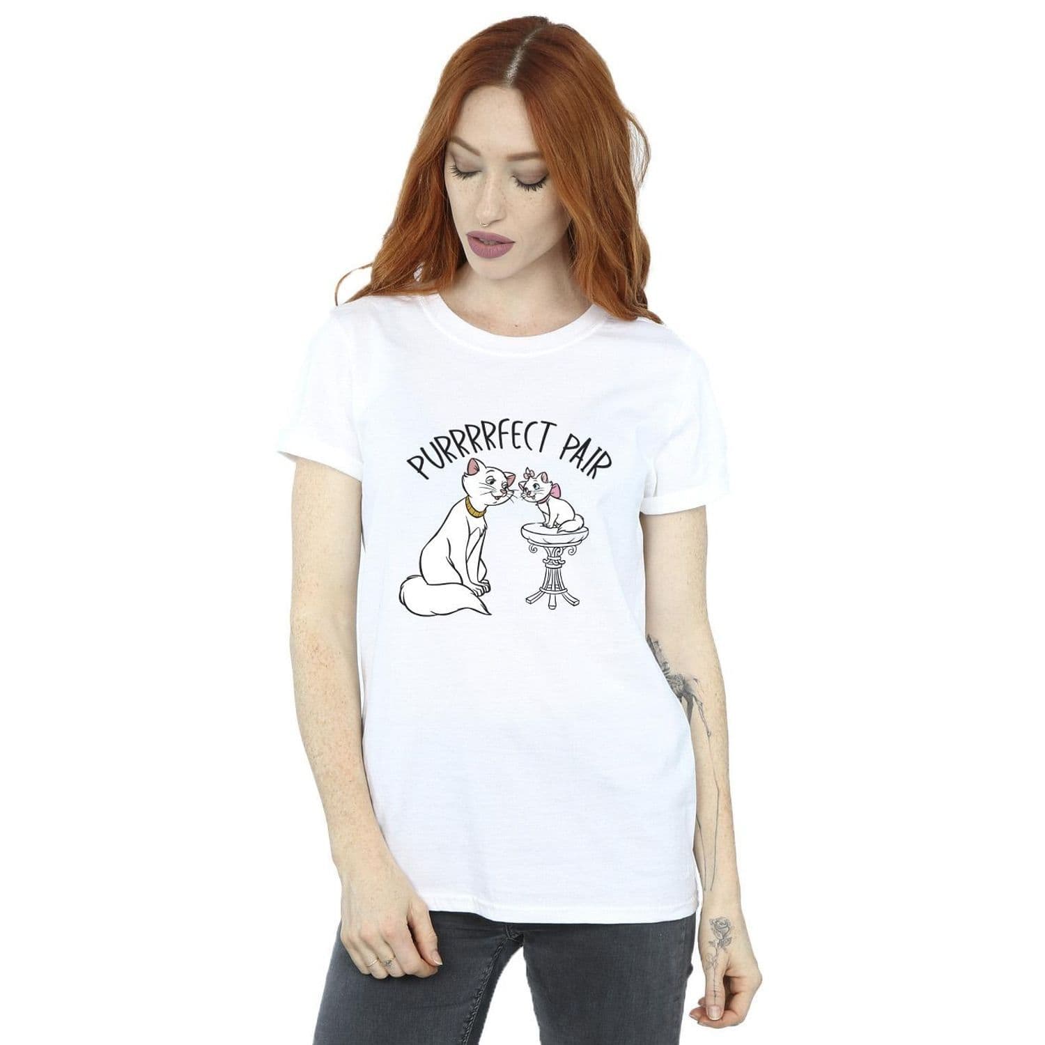 Aristocats Purrfect Pair Cotton Boyfriend T Shirt