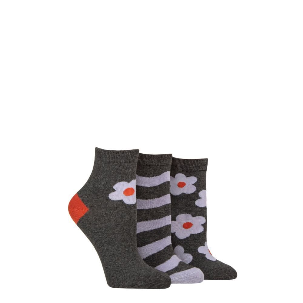 3 Pair Cotton Patterned Mid Length Crew Socks