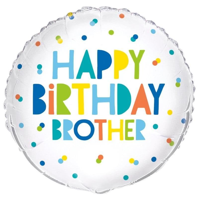 Brother Round Happy Birthday Foil Balloon
